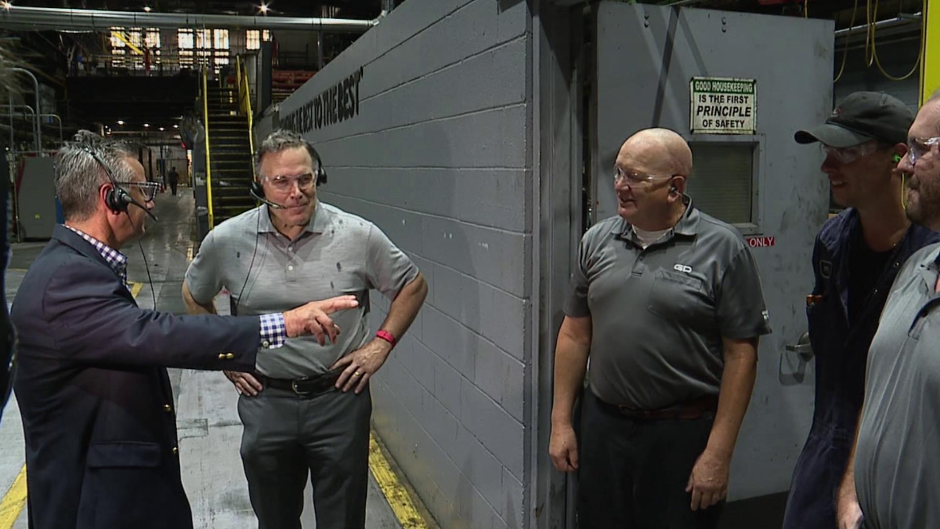 Senator Dave McCormick stopped in Scranton on Wednesday to tour the General Dynamics Ammunition Plant.