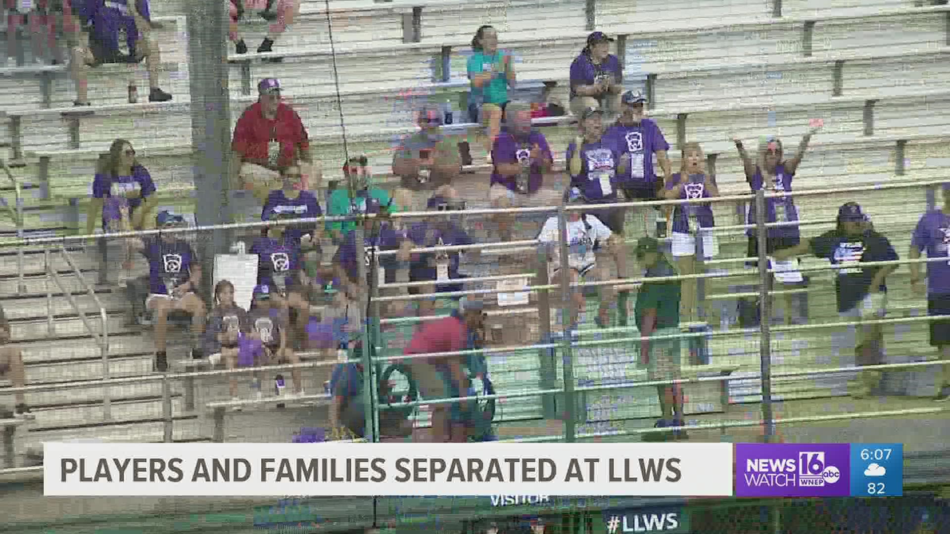 Little League has kept its players somewhat isolated during this year's World Series. Some of the players have not seen their parents in several weeks.