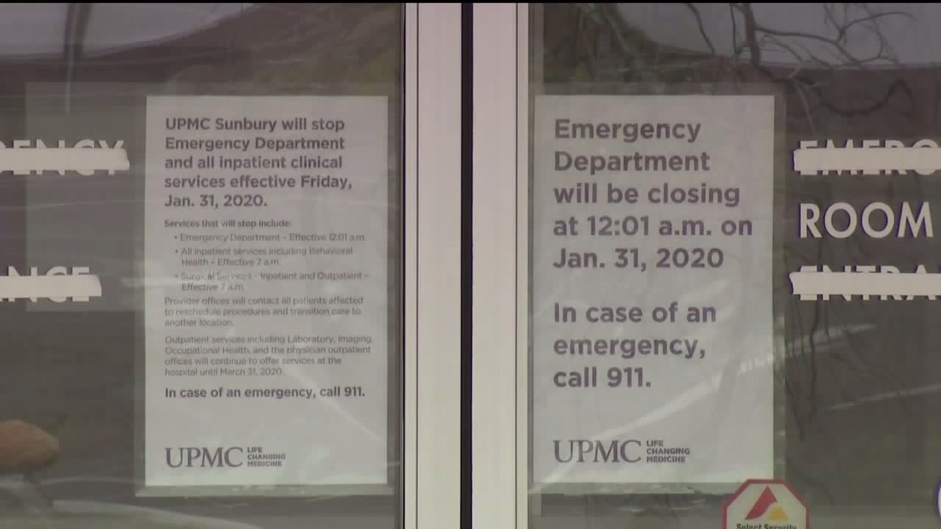 Emergency Room Closed in Sunbury