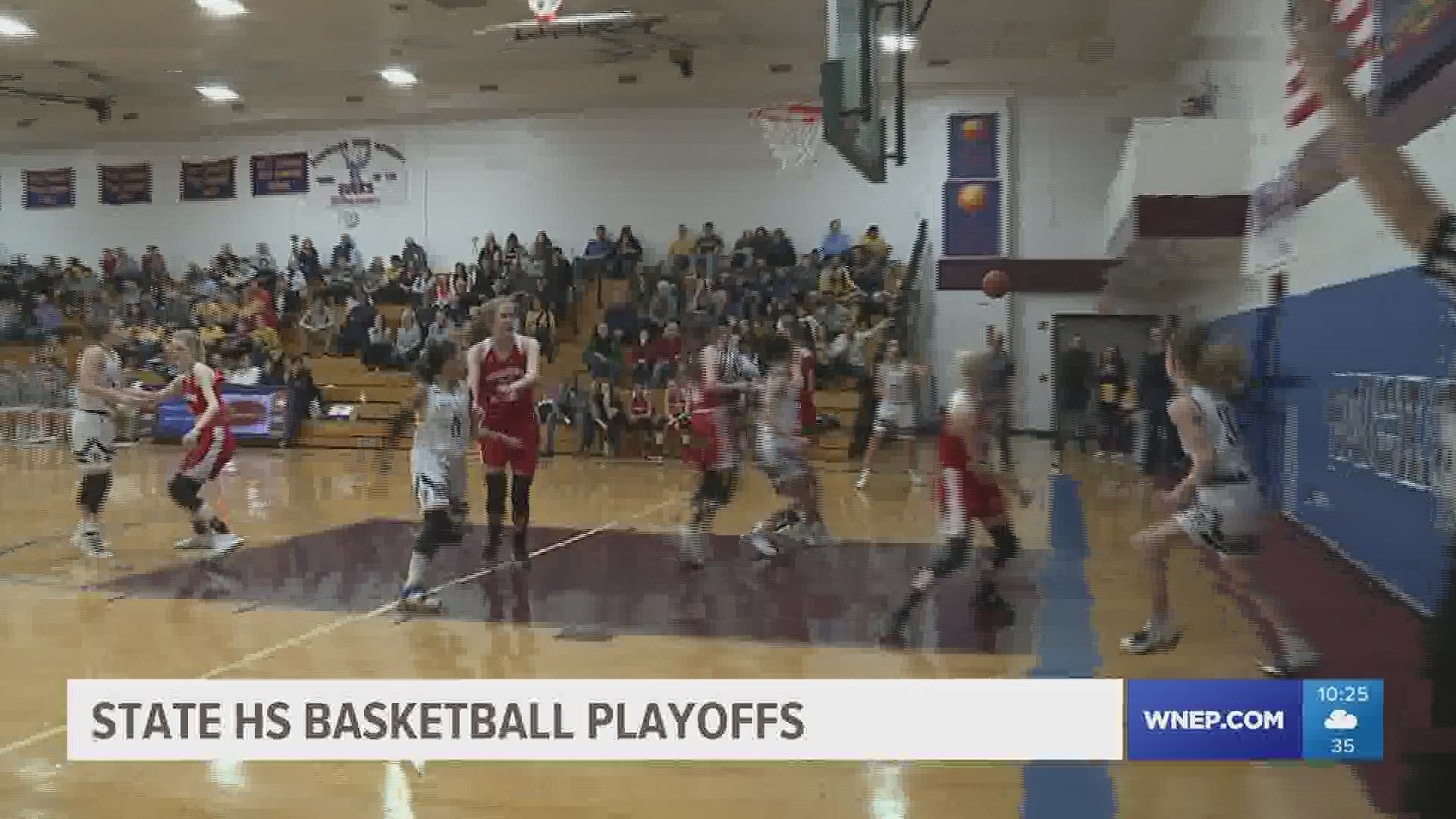 Old Forge vs Moravian Academy in girls basketball.  Old Forge won 56-42.