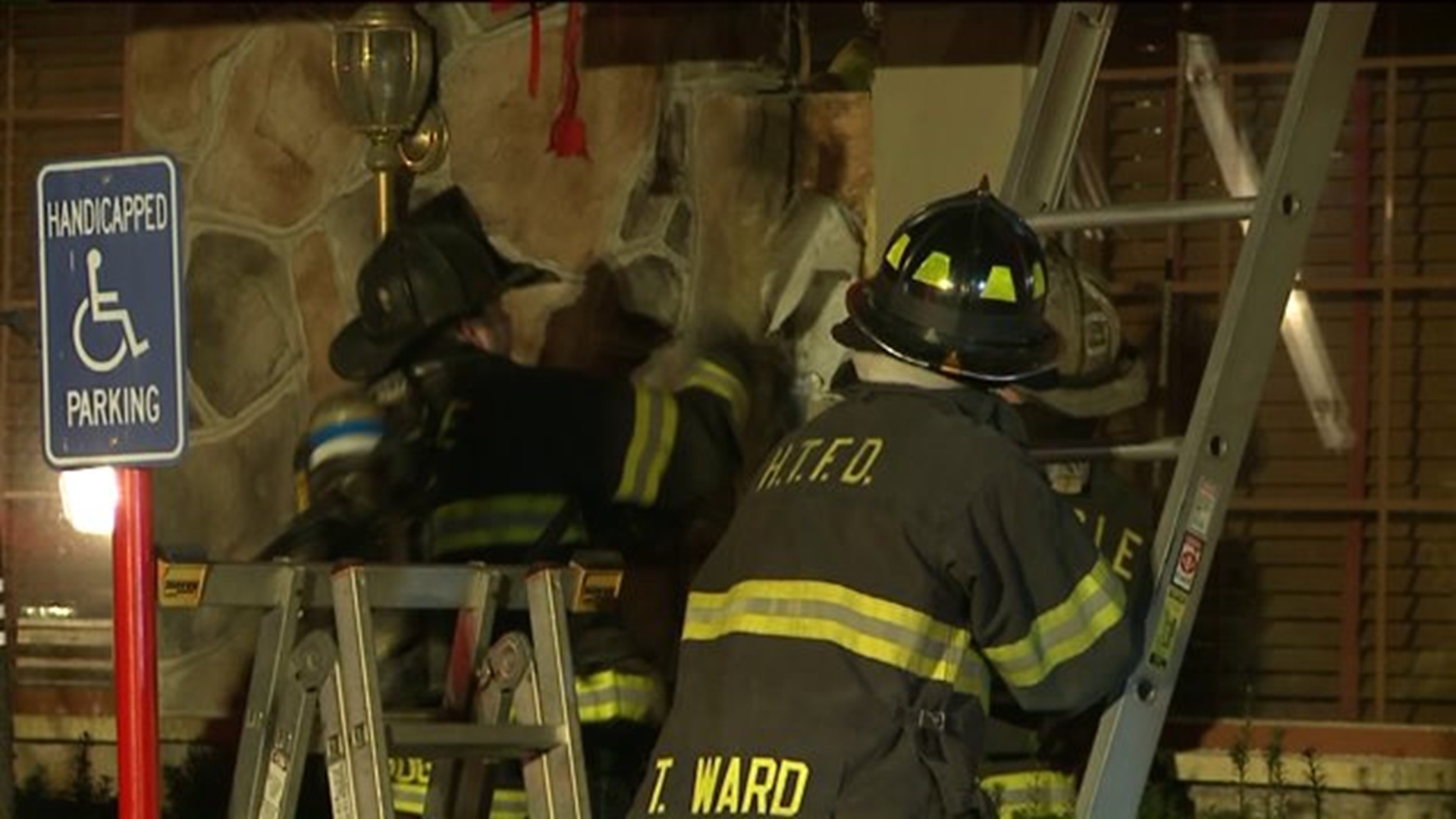 Firefighters Hack into Restaurant Wall to Attack Flames
