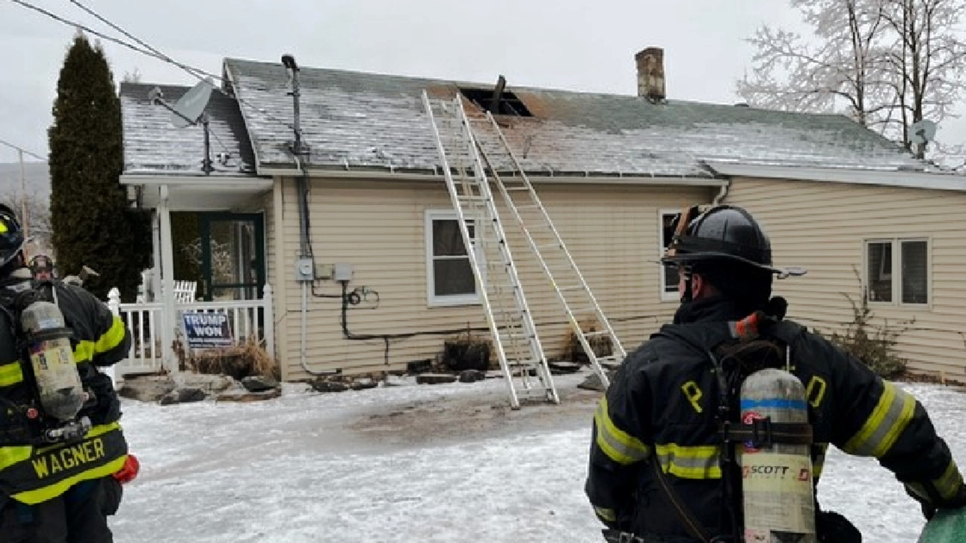 The fire started in a home in West Pittston Friday morning.