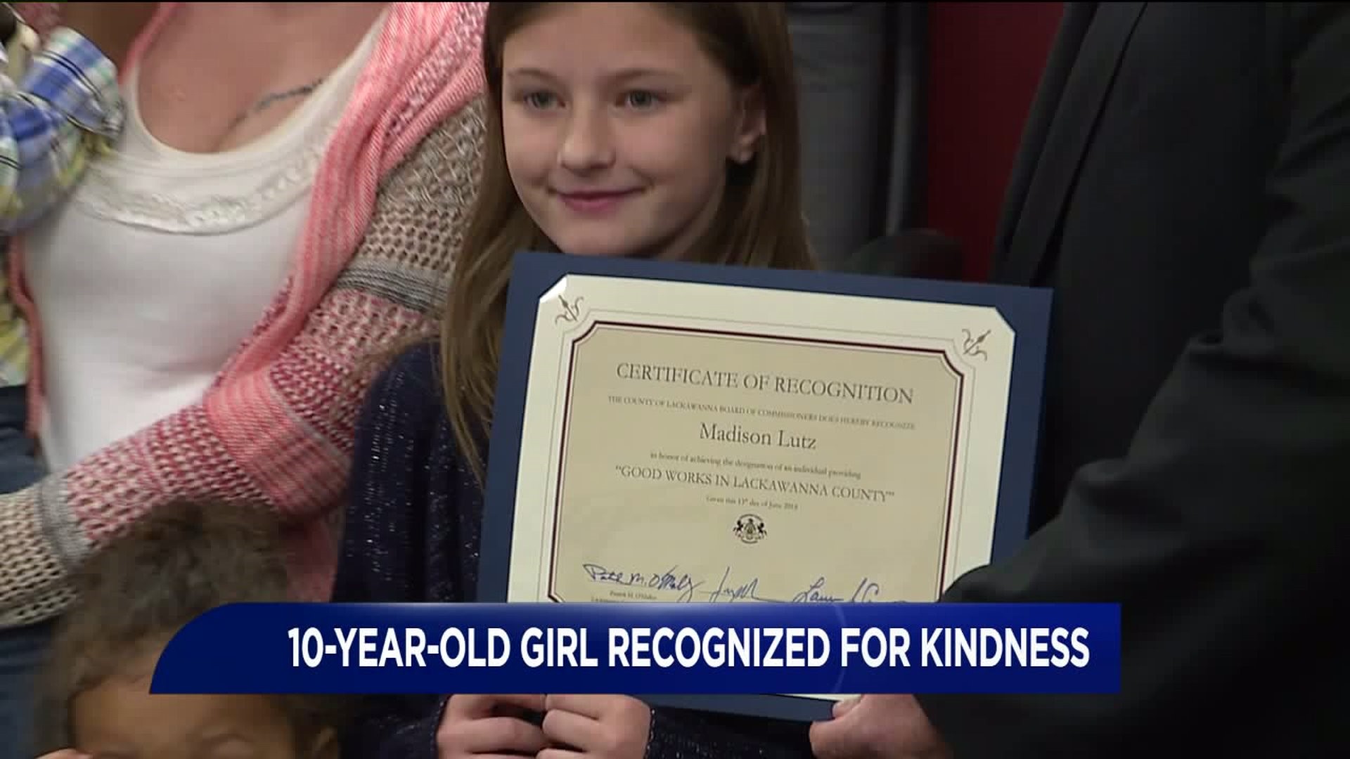Little Girl's Generosity Recognized at Commissioners' Meeting