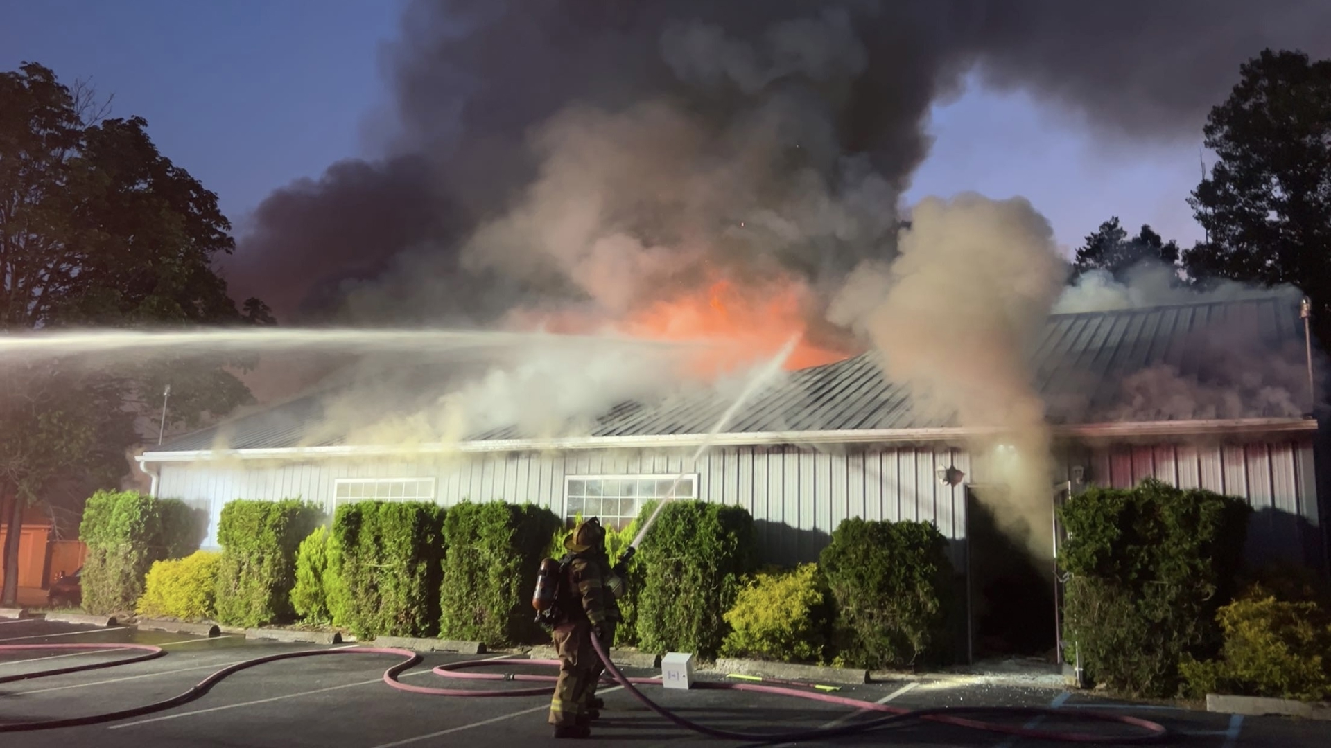 Crews were called just before five Thursday morning to a veterinary clinic in Saylorsburg.