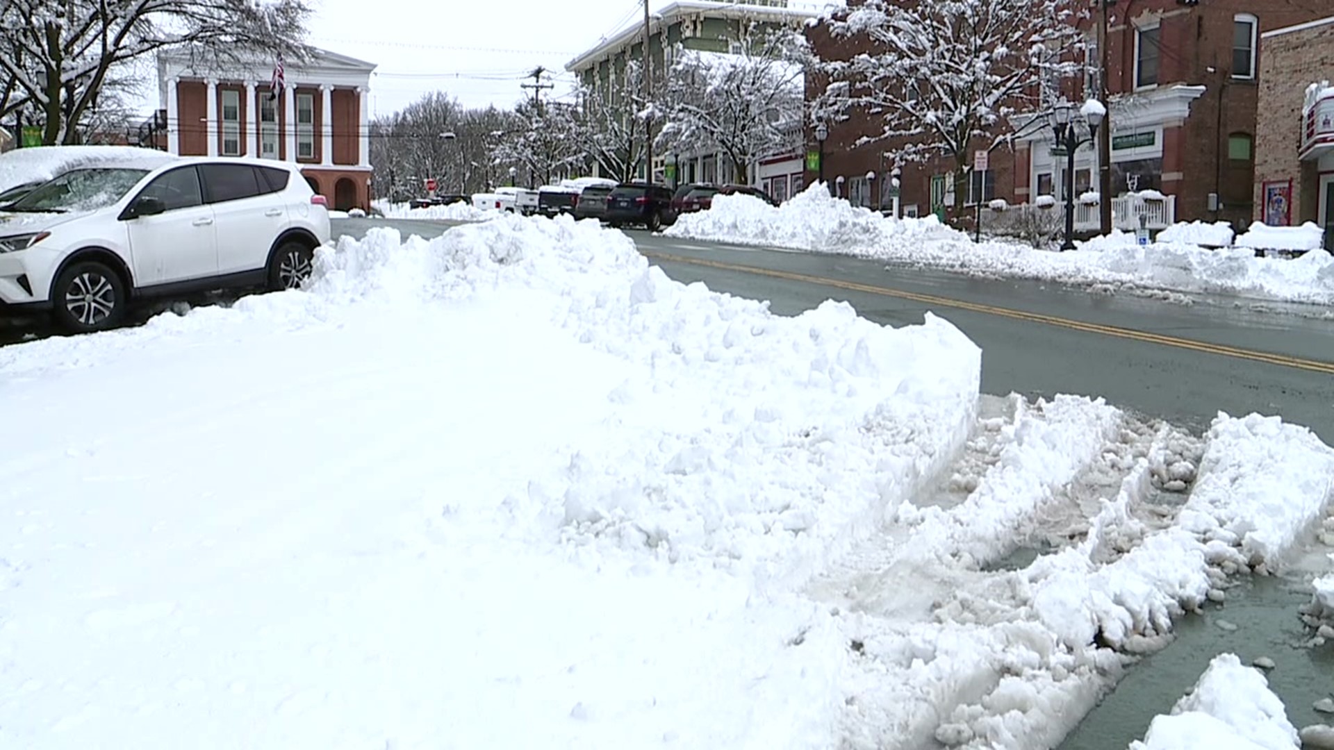 Snow overnight caused power outages for more than half of the homes and businesses in the county.
