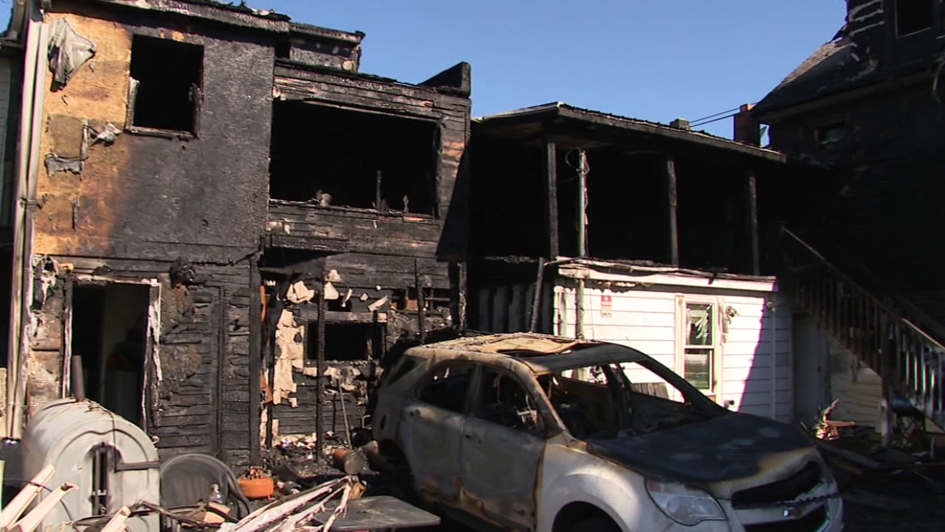 Four firefighters were injured, and roughly 20 people were displaced after the blaze on Sunday.