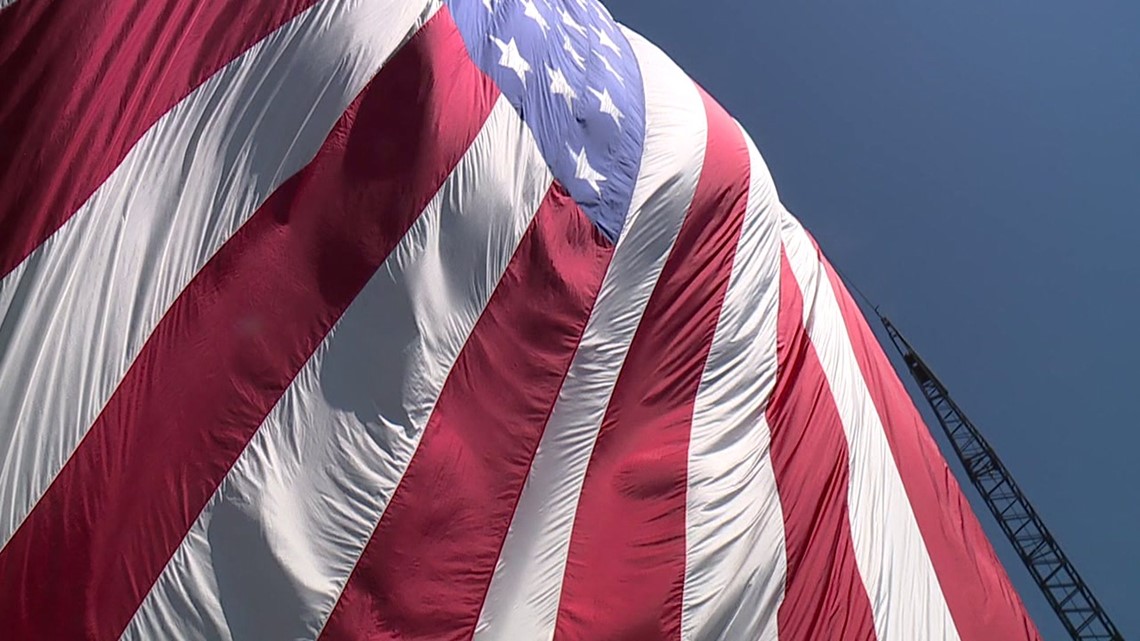  World s Largest Free Flying American Flag Waves Over Scranton Wnep