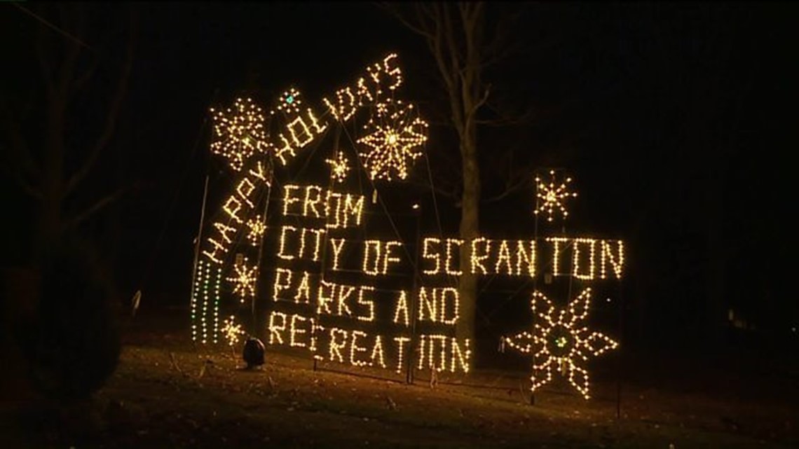 Holiday Lights Shining in Nay Aug Park