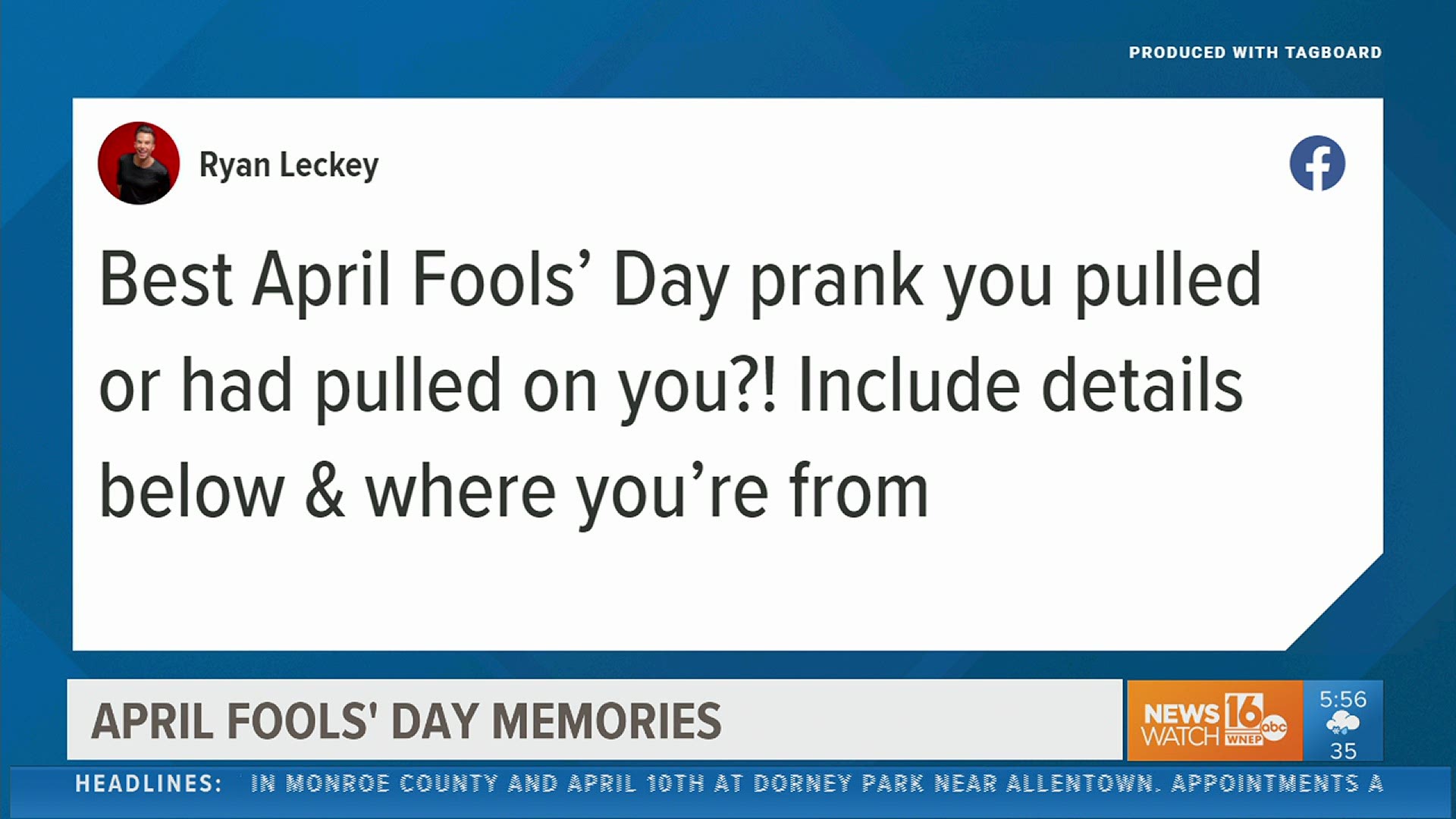 From not-so-tasty surprising baked goods to saying 'I do,' on April Fools’ Day, viewers had a whole host of memories to share. Ryan Leckey highlighted a few of them.