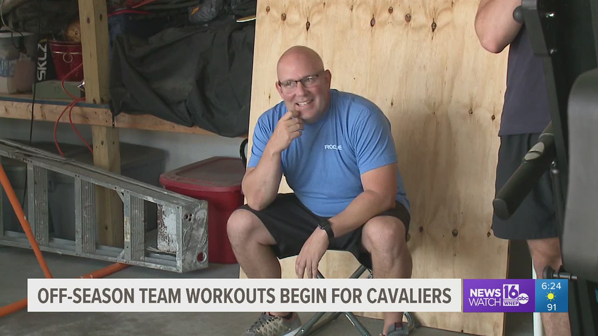 Jimmy Clancy from Pittston converted his garage into a home gym for his son and his friends