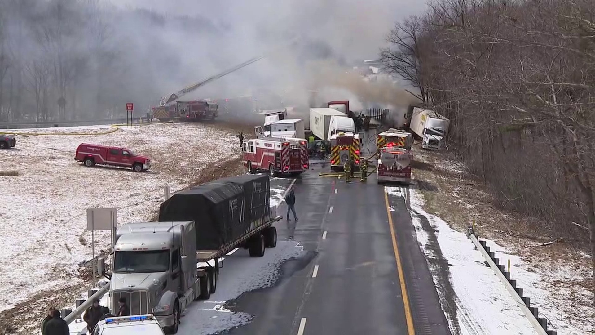 Interstate 81 north near Pottsville in Schuylkill County is now reopened after Monday's deadly wreck. Investigators said Wednesday that six people were killed.