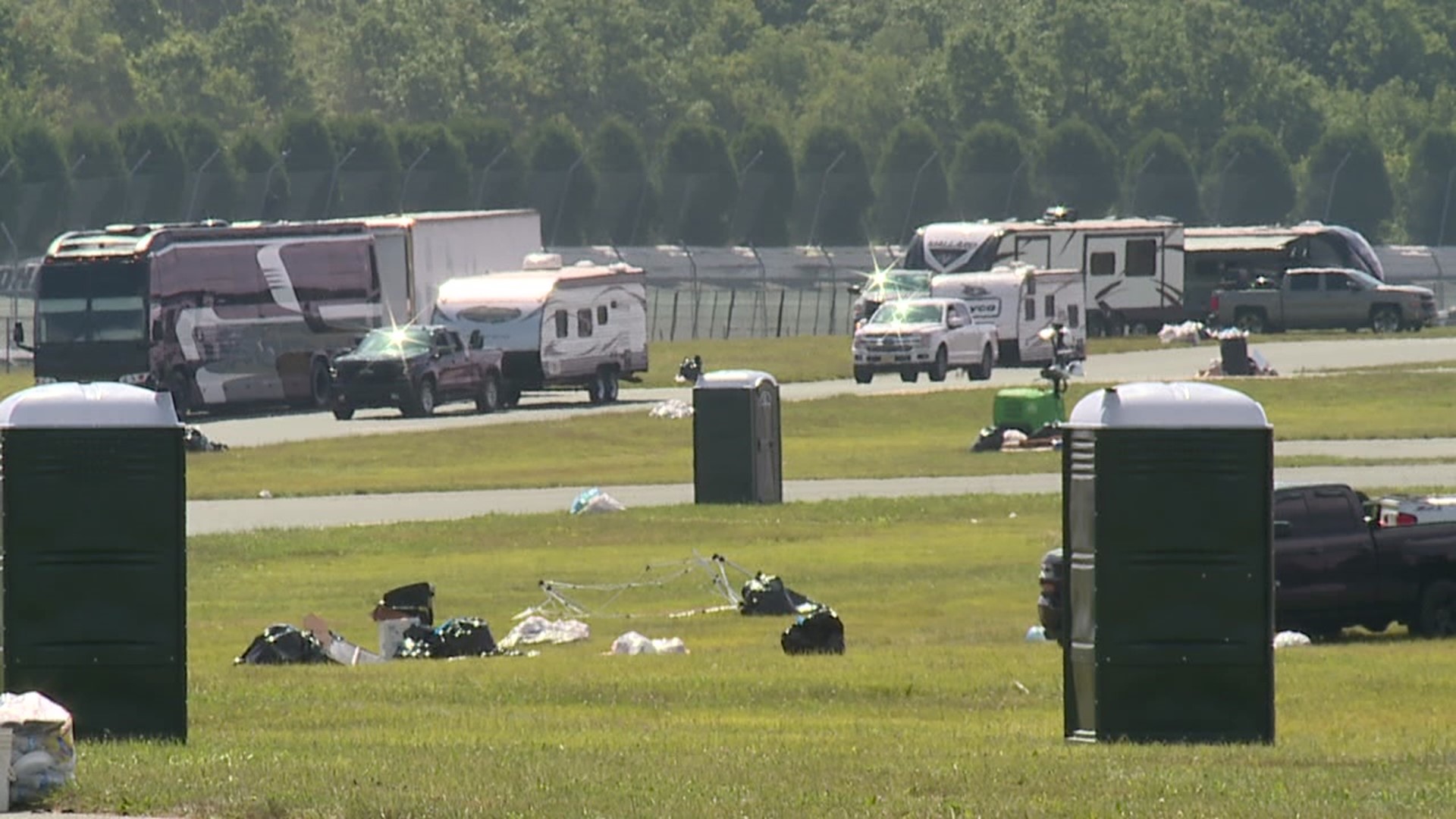 It was cleanup day at Pocono Raceway after the first in-person doubleheader NASCAR race drew hundreds of thousands of fans to the track in Long Pond.