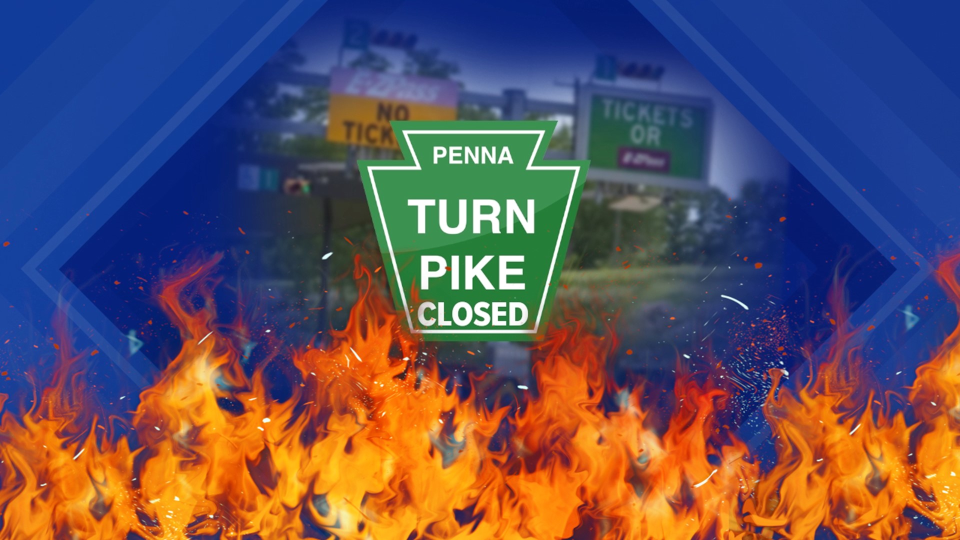 The battle against a huge brush fire has forced a twenty-mile closure of the Pennsylvania Turnpike.