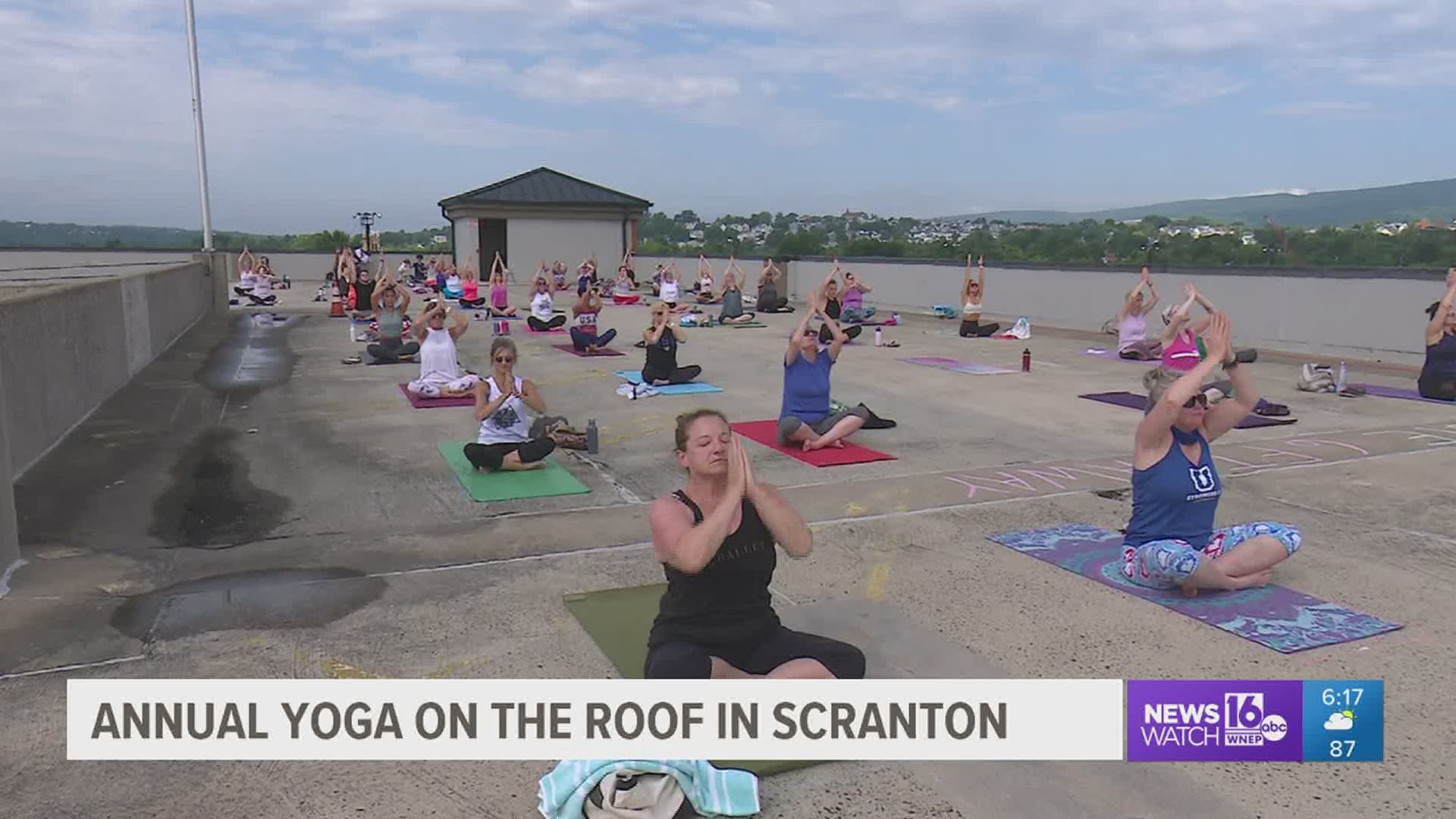 The Seventh Annual Yoga on the Roof was held Saturday morning at the Marketplace at Steamtown.