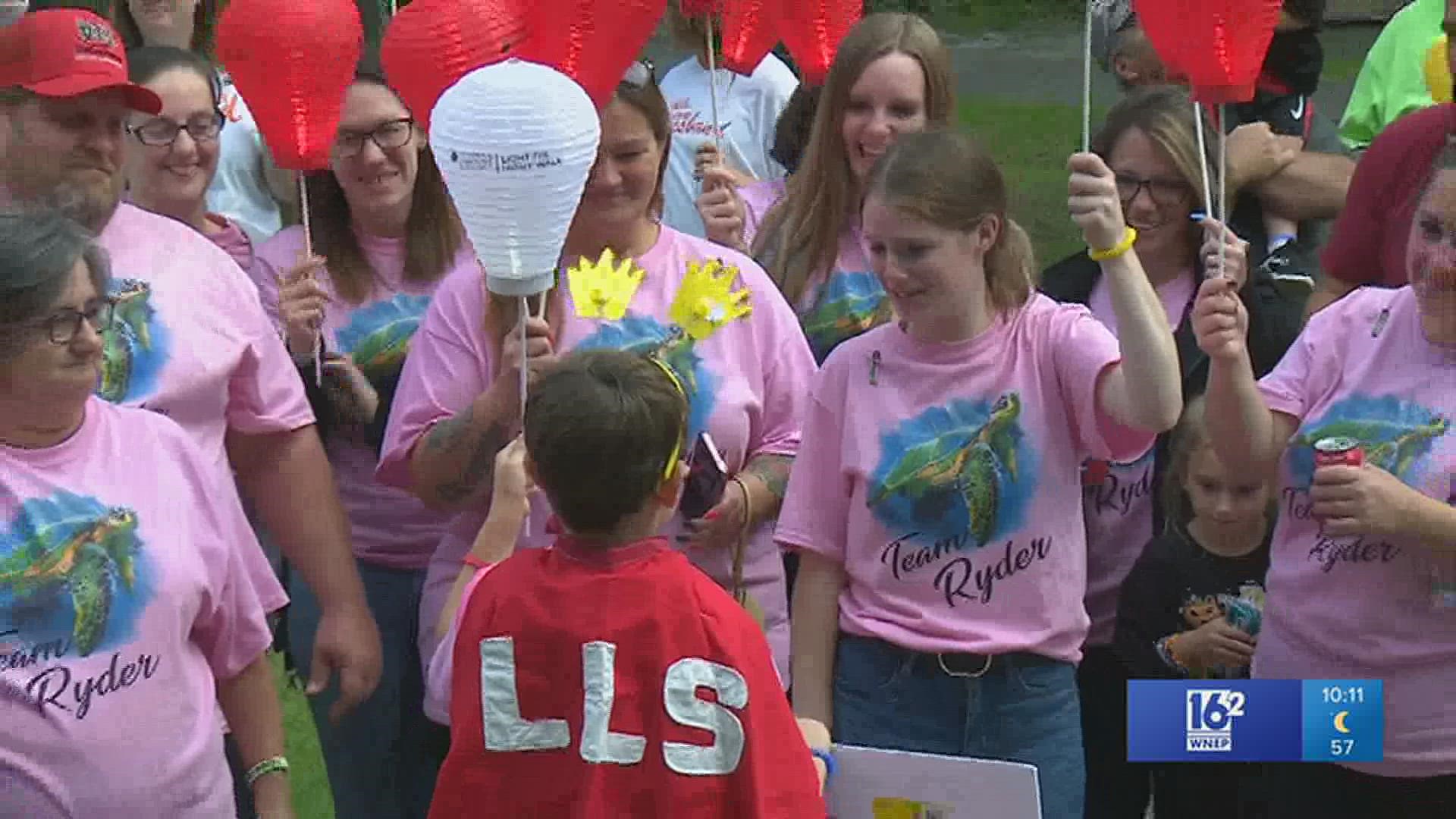 All of the money raised at Light the Night will benefit the Leukemia and Lymphoma Society.