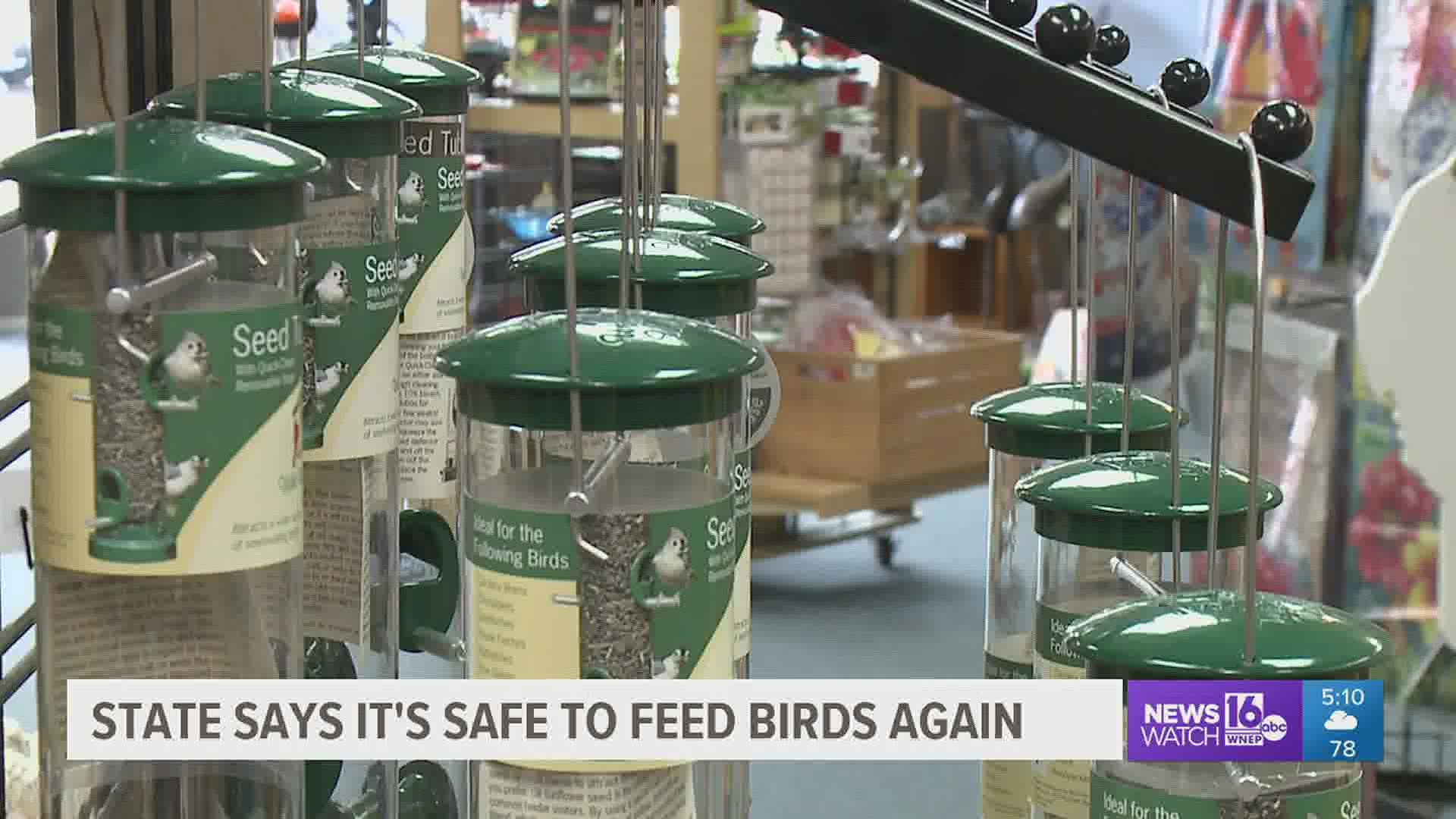 State says it's safe to feed birds again