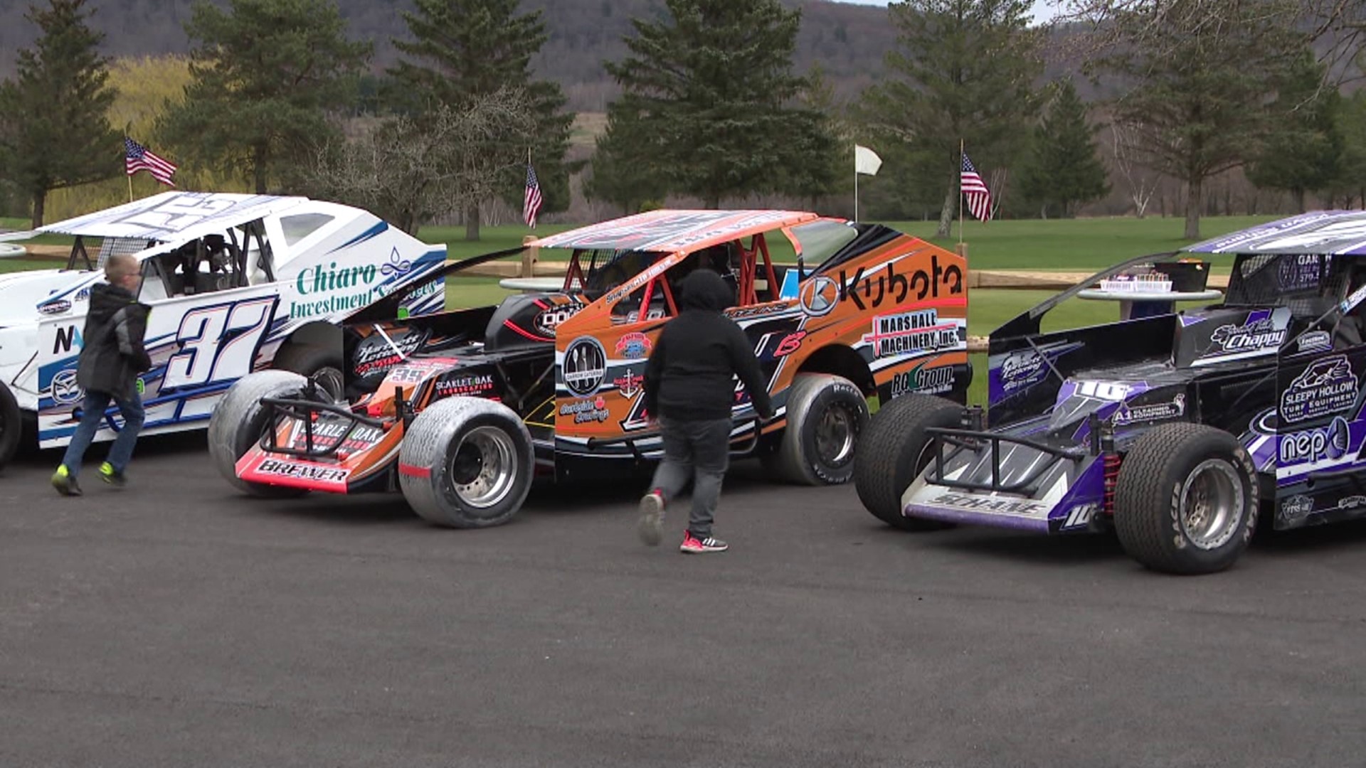 Dozens of race cars were on display Sunday afternoon at the Sleepy Hollow Golf Course in Greenfield Township.