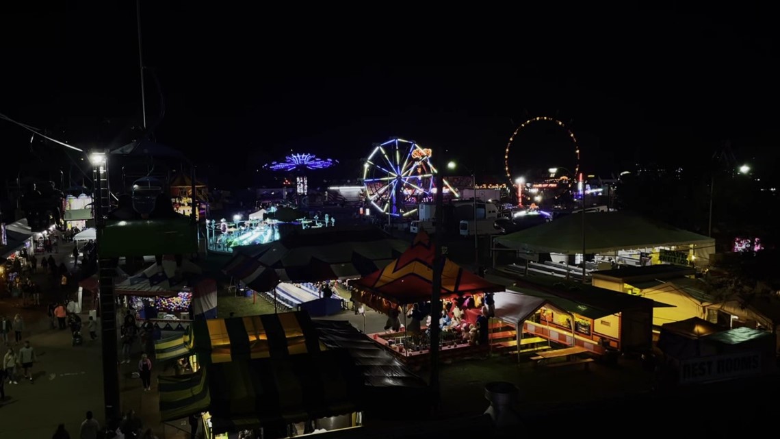 The Bloomsburg Fair at night is enjoyed by many folks