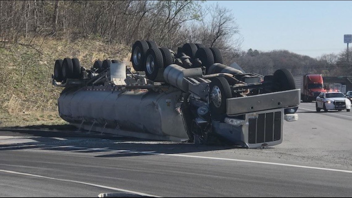 Tanker leaking fuel after rollover in Luzerne County | wnep.com