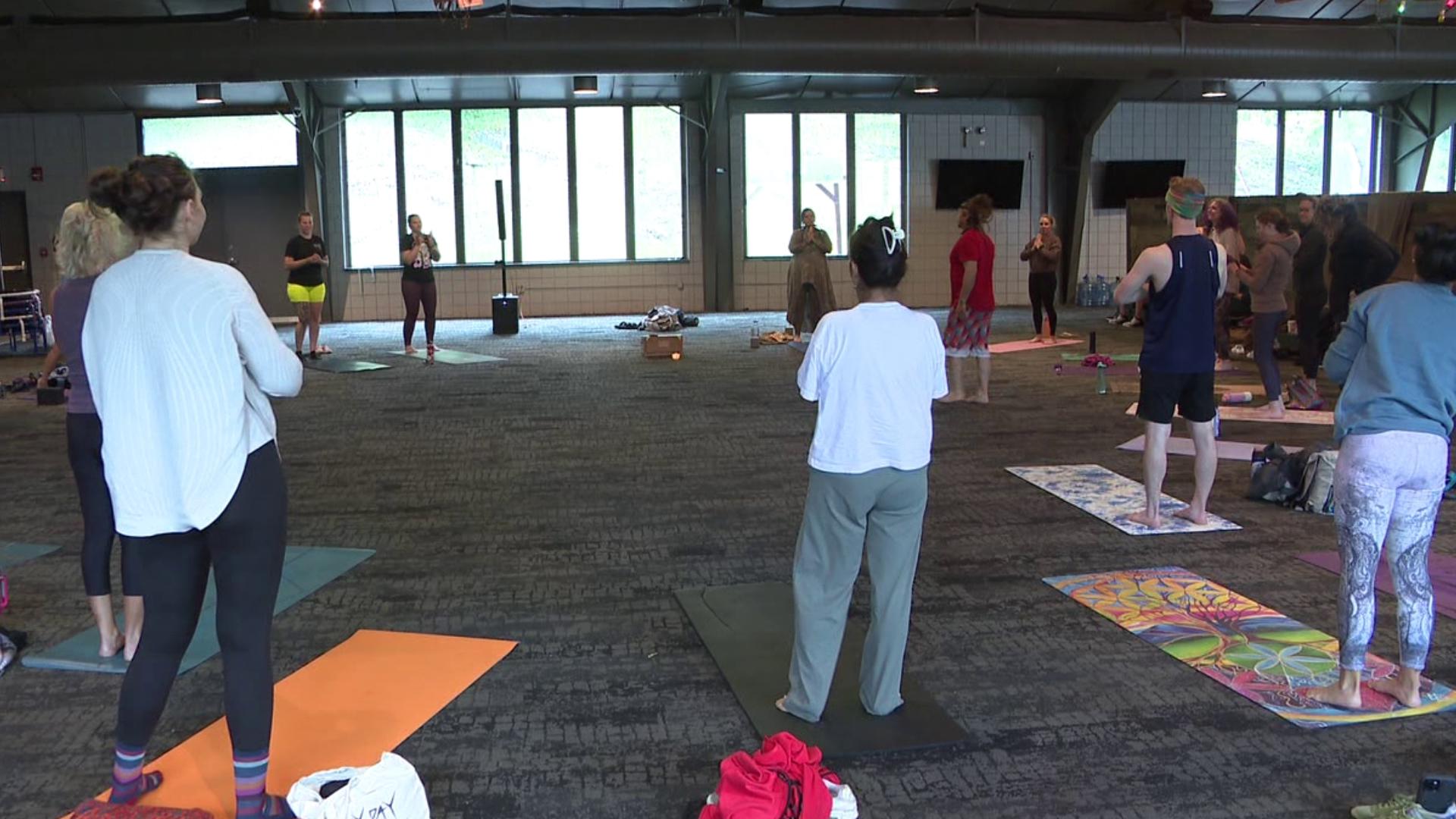 A rainy Sunday moved NEPA Yoga Fest indoors for its final day, which offered over 150 classes for all ages and skill levels.