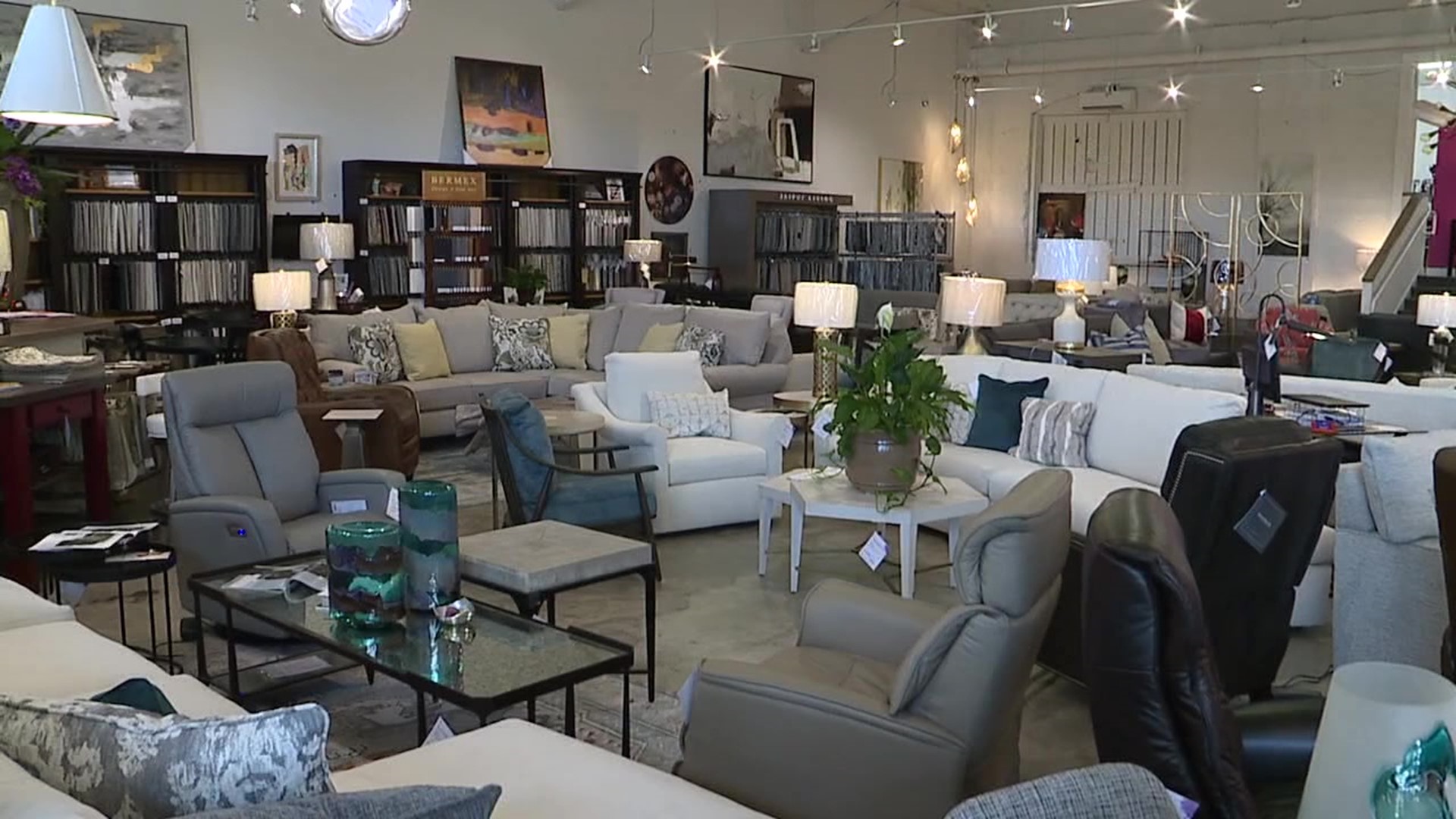 Furniture stores like Kurlancheek's are filled up on supplies after facing delays in the pandemic.