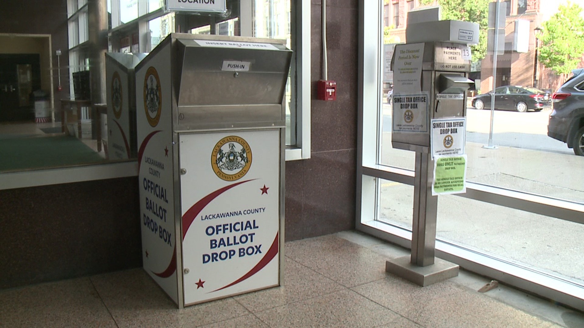 Voters can drop off their completed ballots anytime during normal business hours.