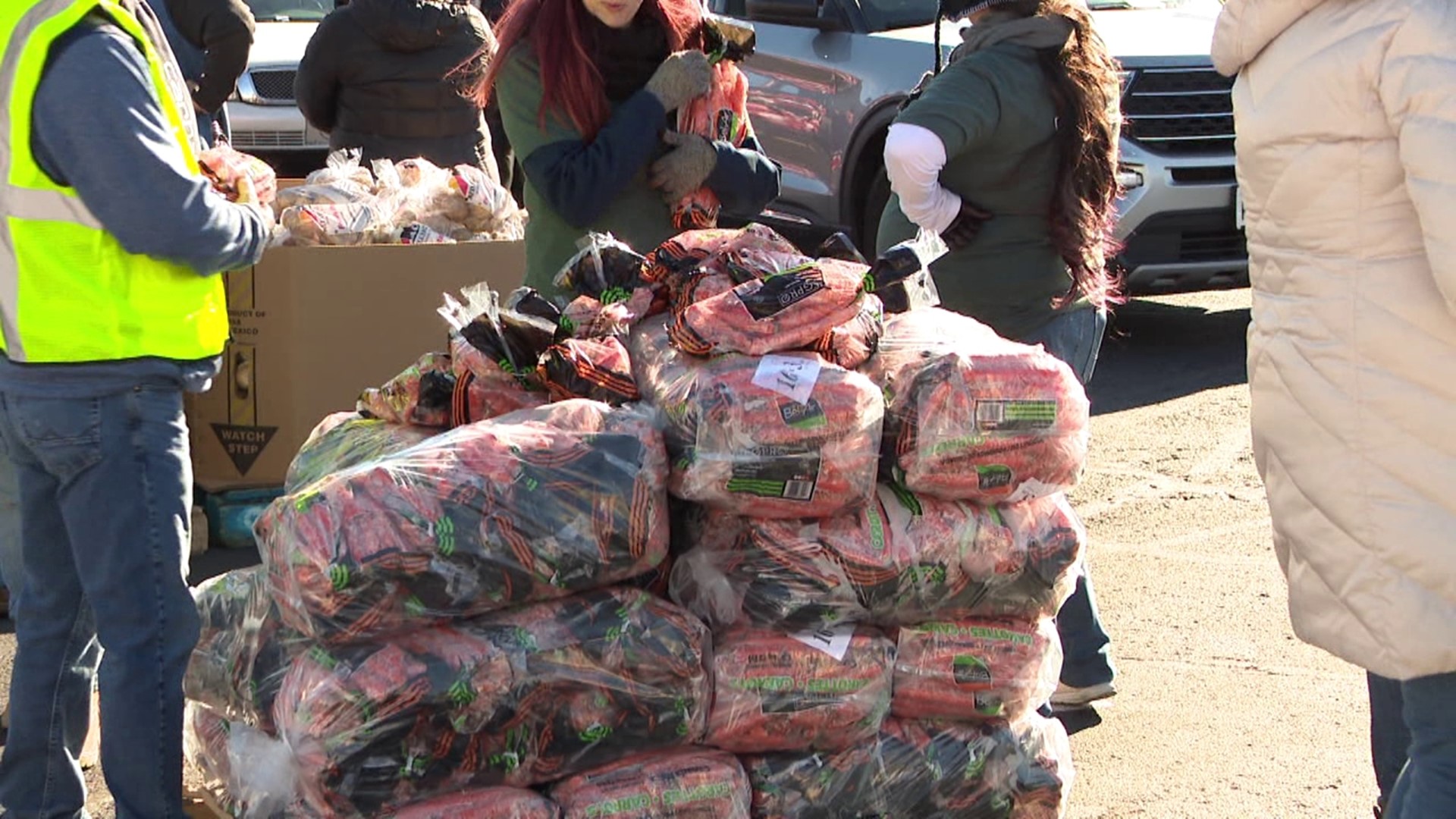 A food bank in Luzerne County helped those in need ahead of the holiday with its annual Thanksgiving food distribution in Wilkes-Barre Township.