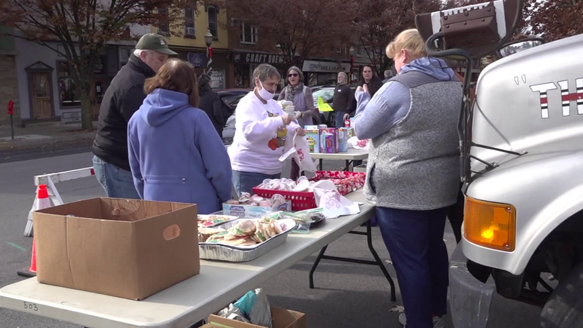 Rhonda Fisher serves Thanksgiving dinner to hundreds of people in the Sunbury area.