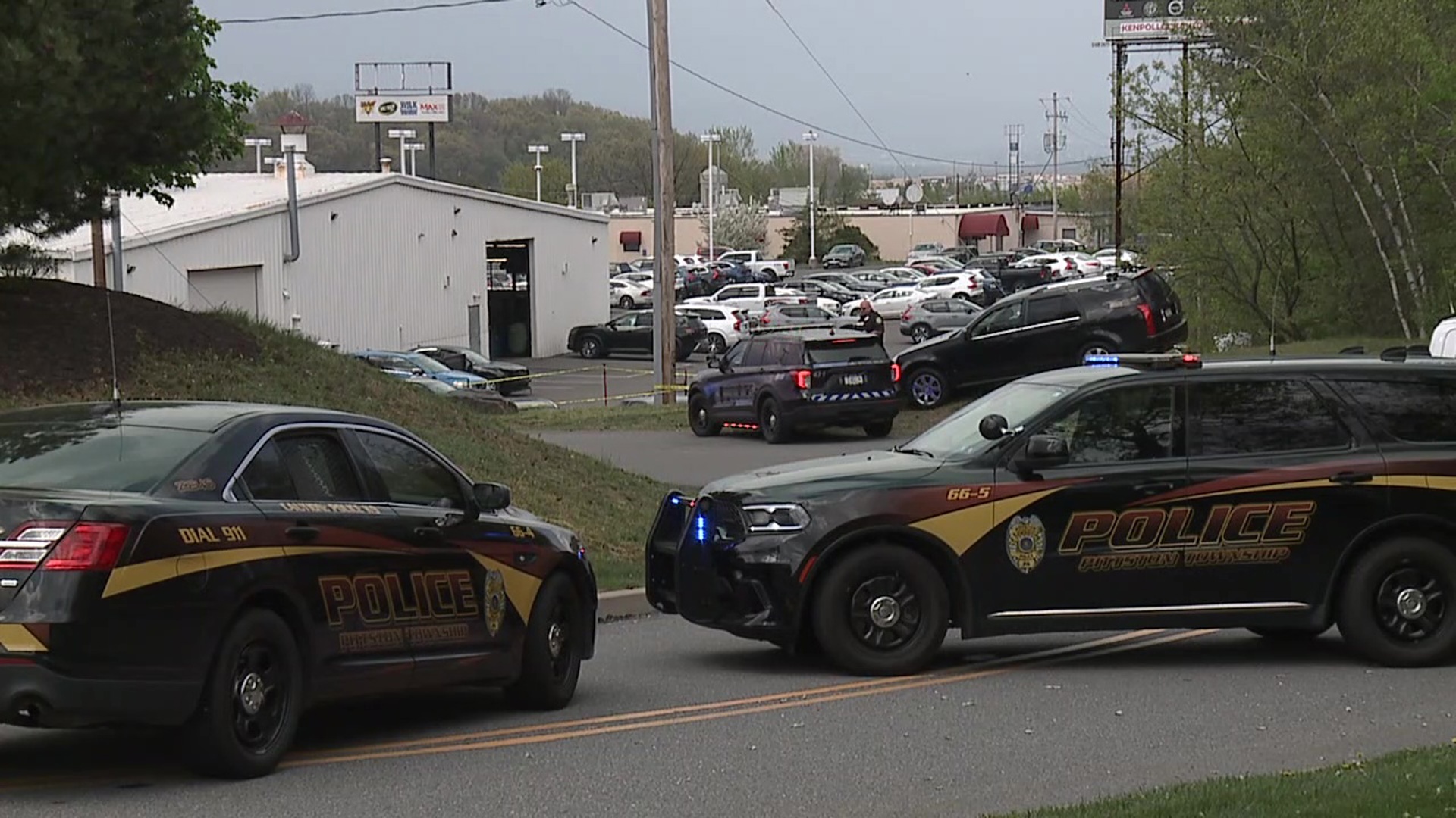 Heavy police activity in Pittston Township began around 2 p.m. Tuesday.
