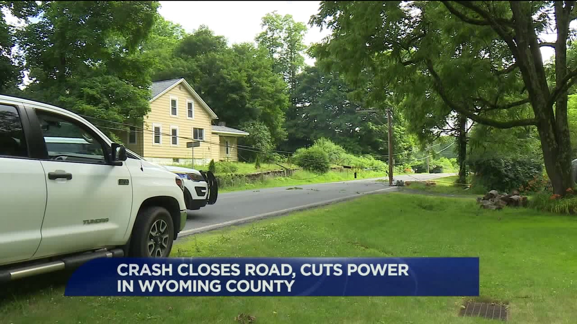 Crash Closes Road, Cuts Power in Wyoming County