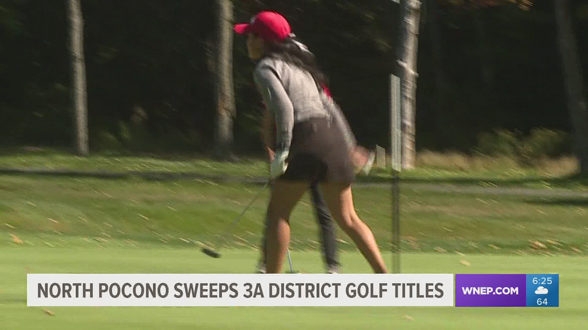 Billy Pabst and freshman Gwen Powell won District Two Golf Championships in boys and girls respectively.  North Pocono's pair goes to States