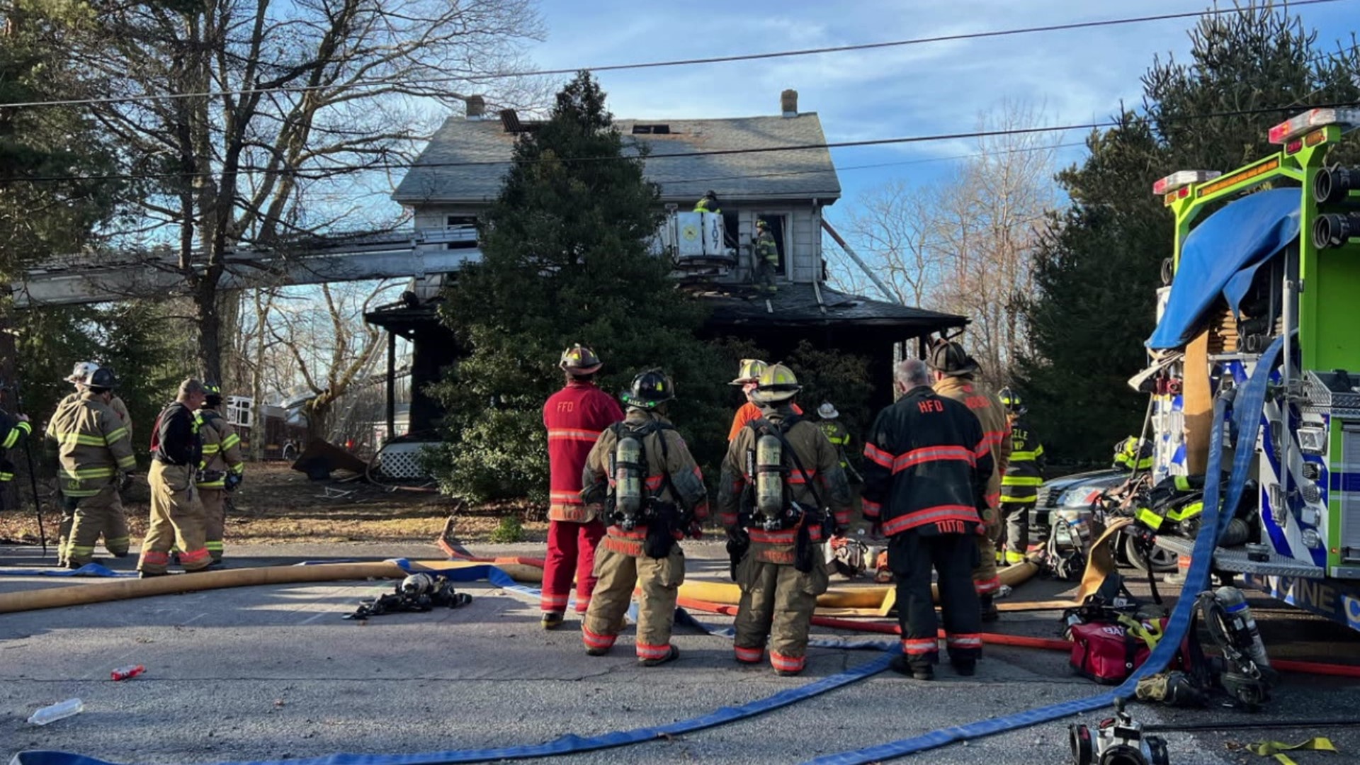 Firefighters say the home was vacant for about a month.