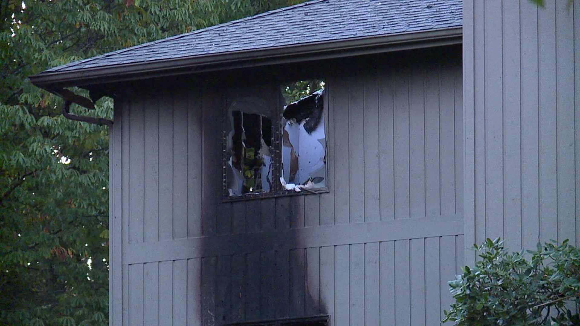 The home in Lackawanna County caught fire Wednesday evening.