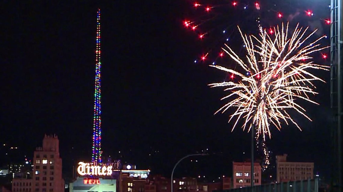 Festivities, Times Tower Lighting, Gathering of Friends in Downtown