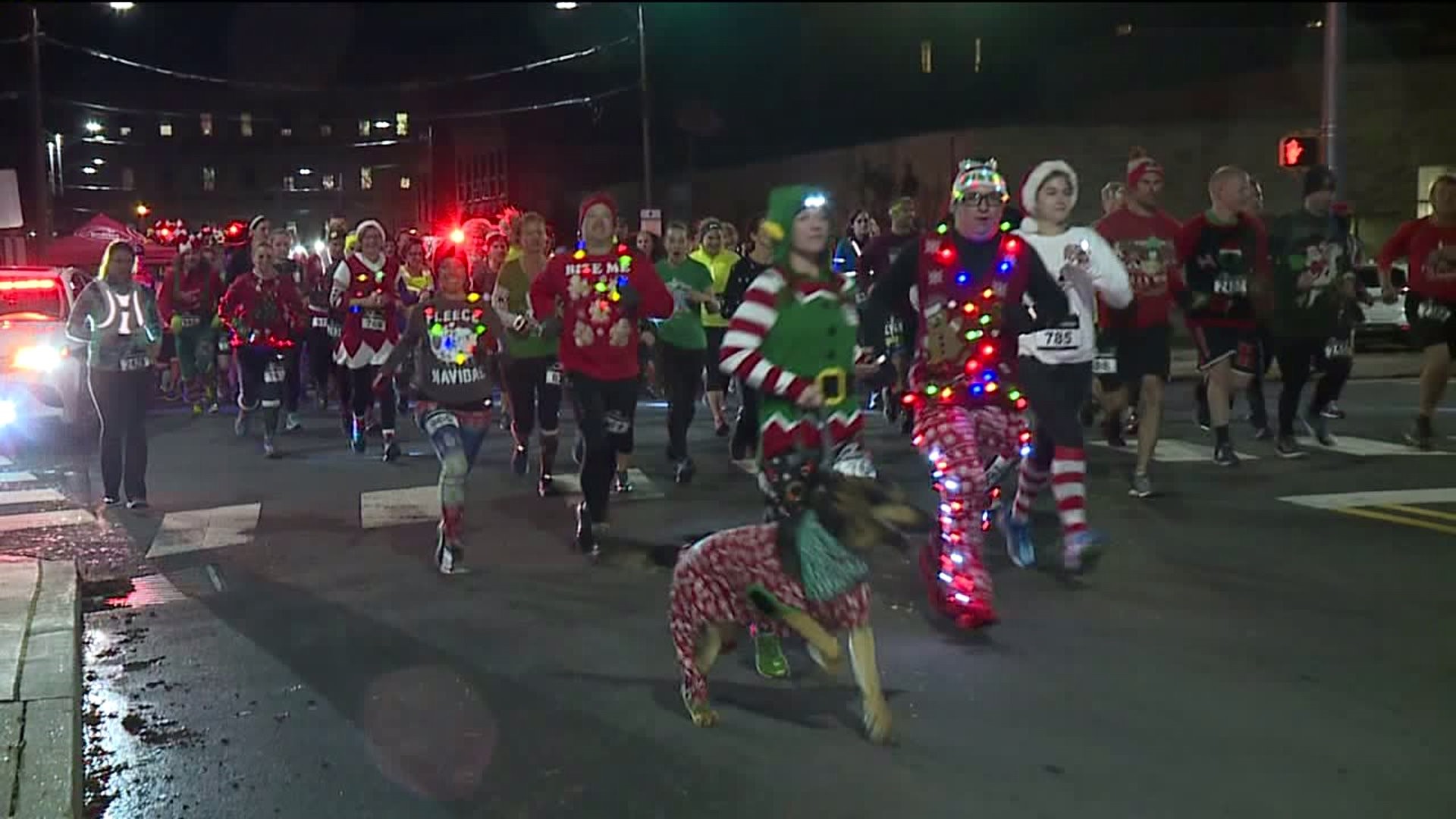 Ugly Christmas Sweaters on Display During 5K in Scranton