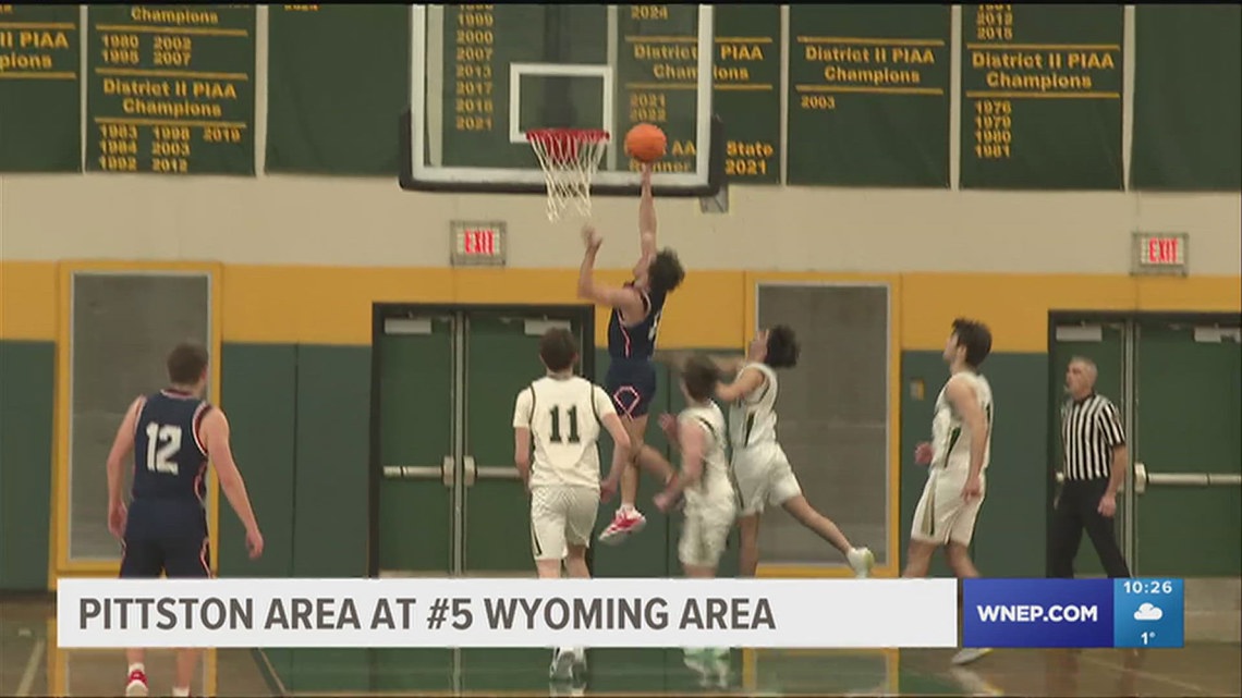 Pittston Area boys hold off a late rally to get the upset win over #5 Wyoming Area