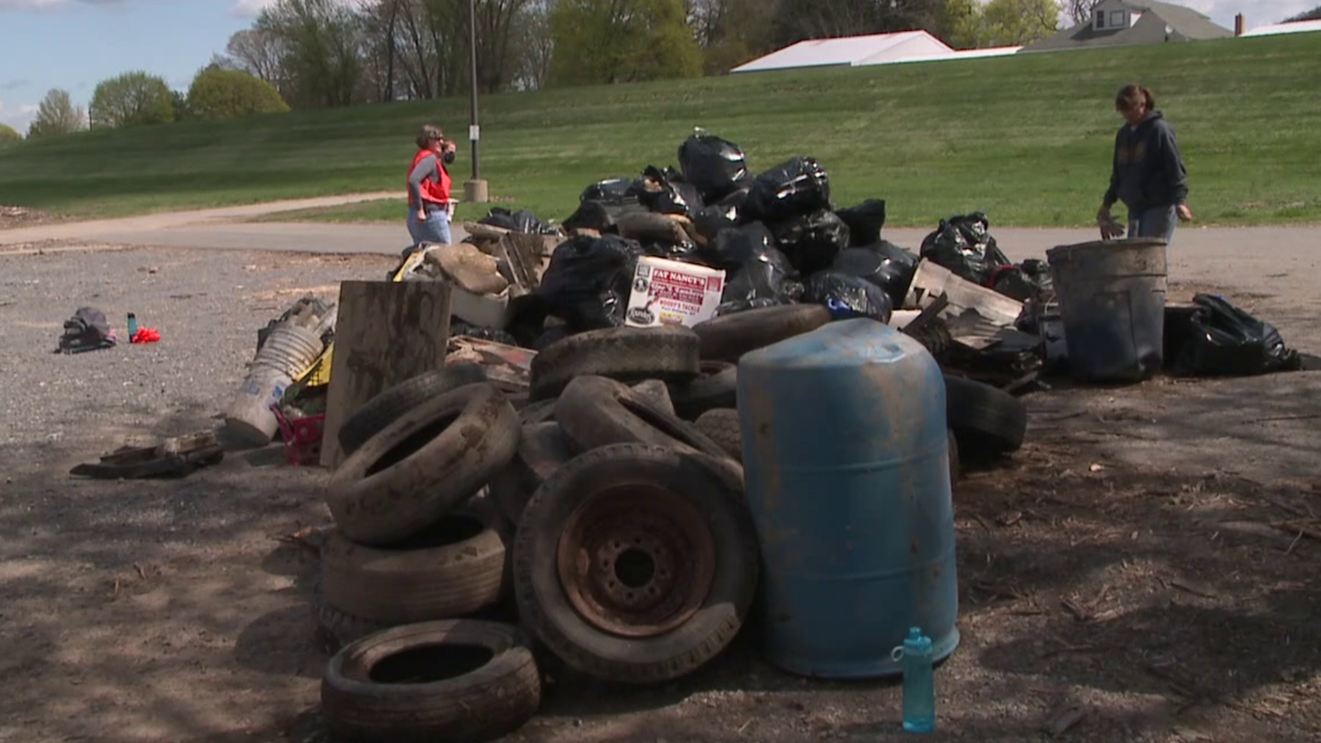 Volunteers say they found lots of plastic, tires, and even masks.