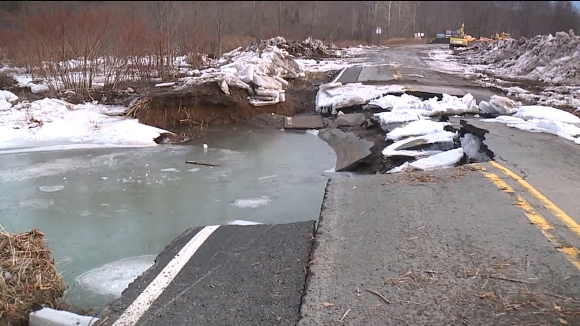 Damage from Ice Jam Closes Part of Route 170 in Wayne County