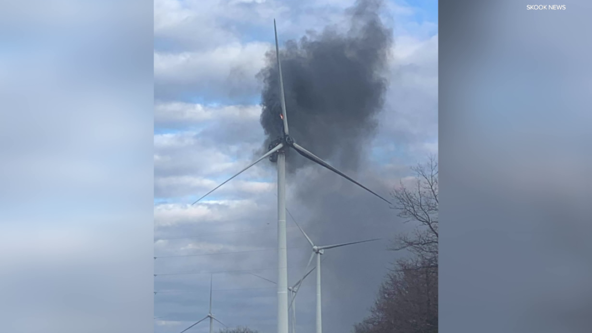 A windmill caught fire Monday afternoon in Schuylkill County.