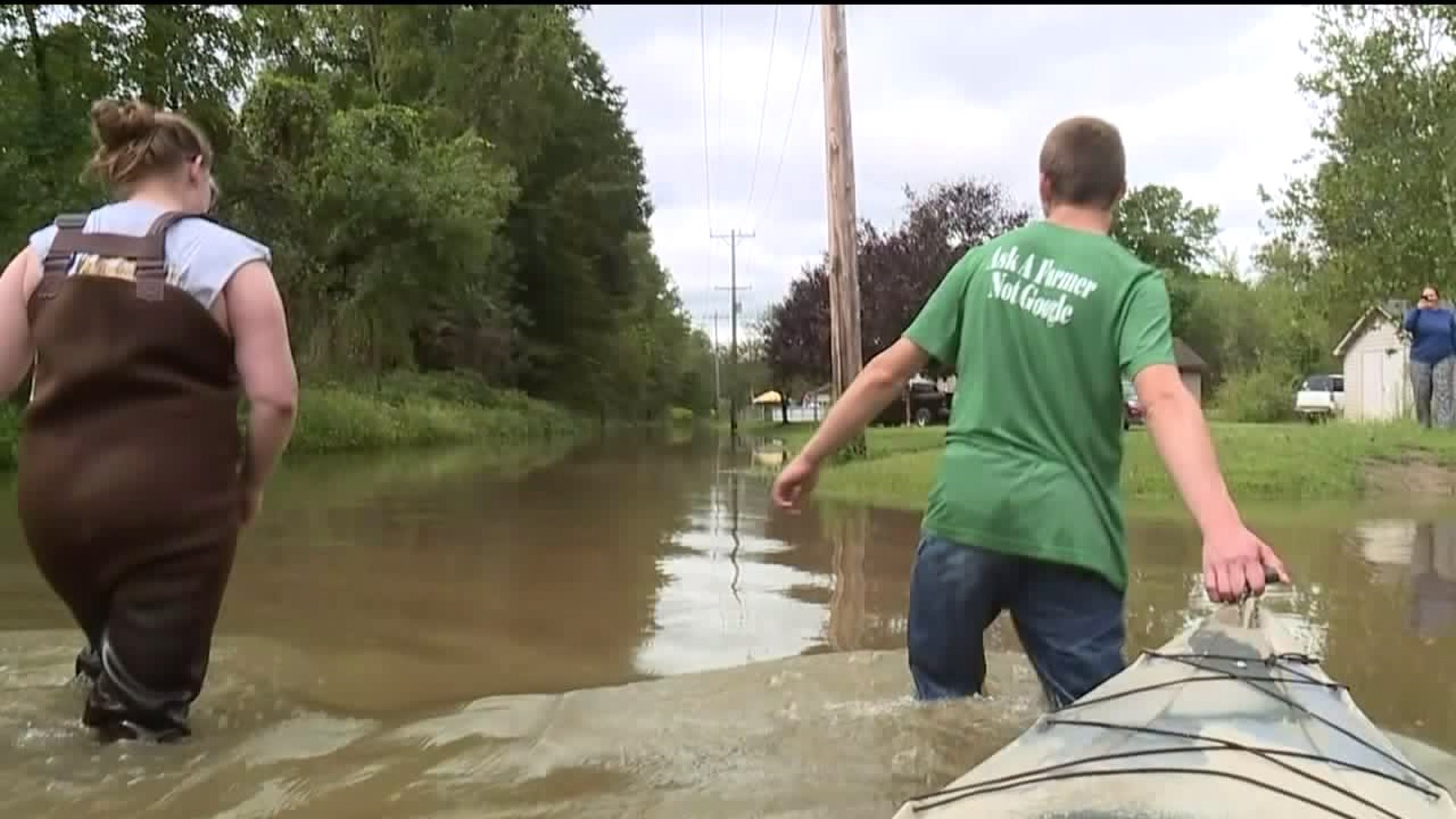 Floodwaters Surround Homes in Clinton County