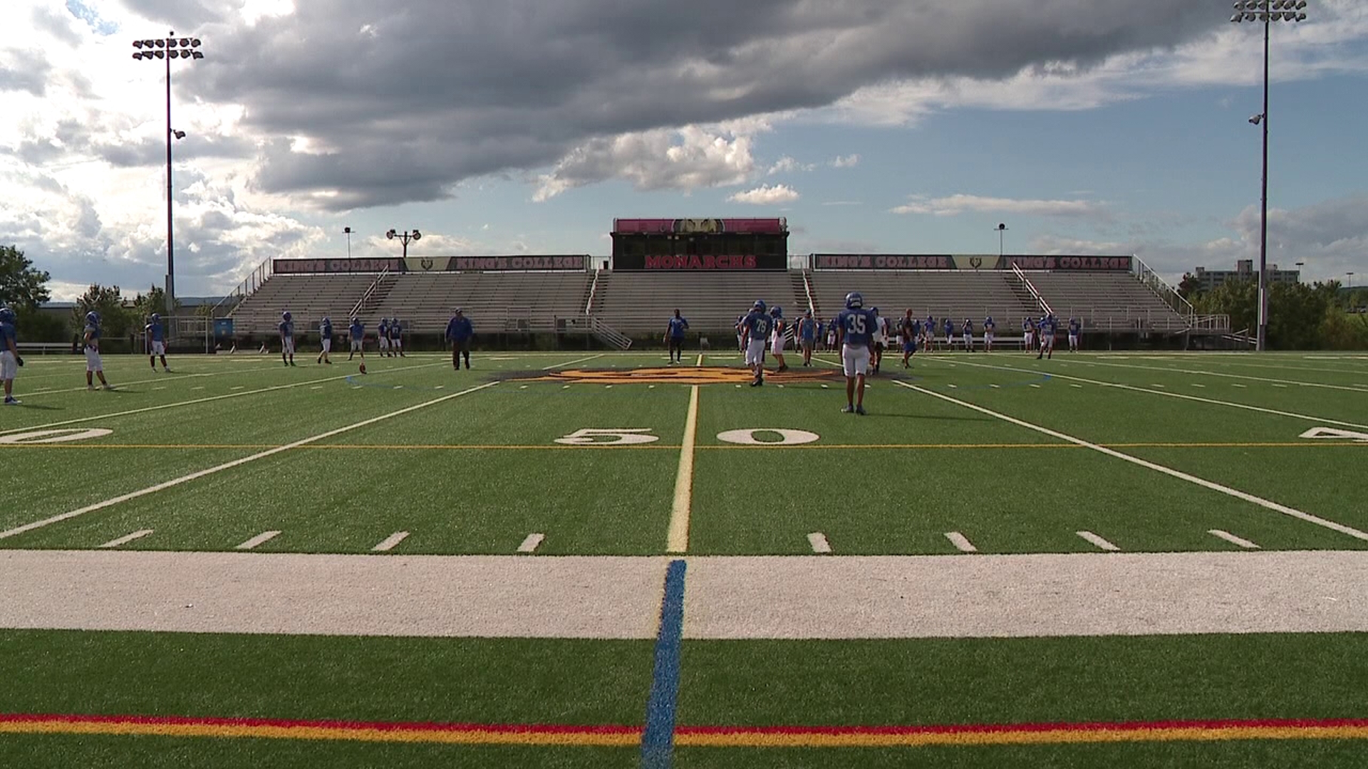 Hanover Area's football team is scrambling to find a practice field after the district's century-old home stadium was closed due to lead.