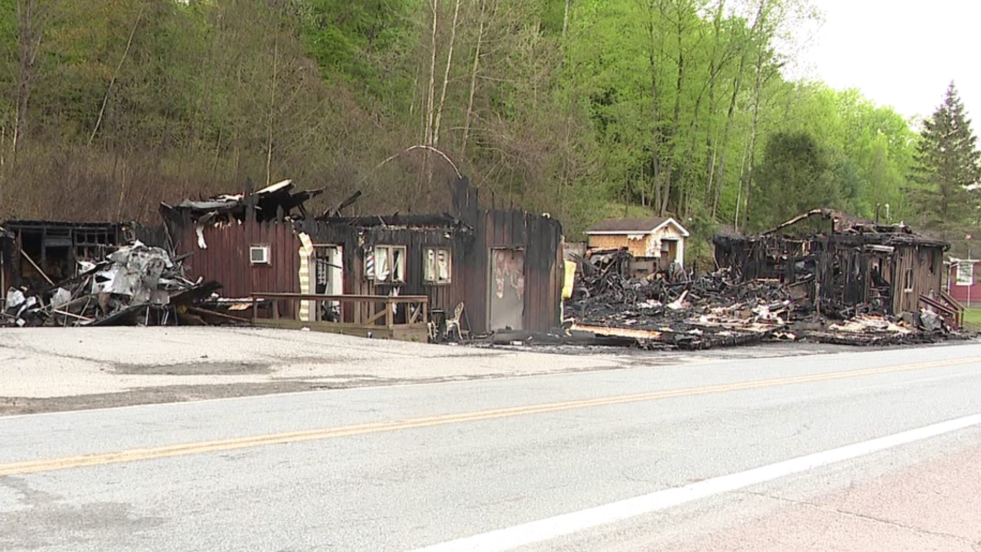 Fire crews from several different departments fought the flames at Gin's Tavern in Clinton Township for hours Friday.