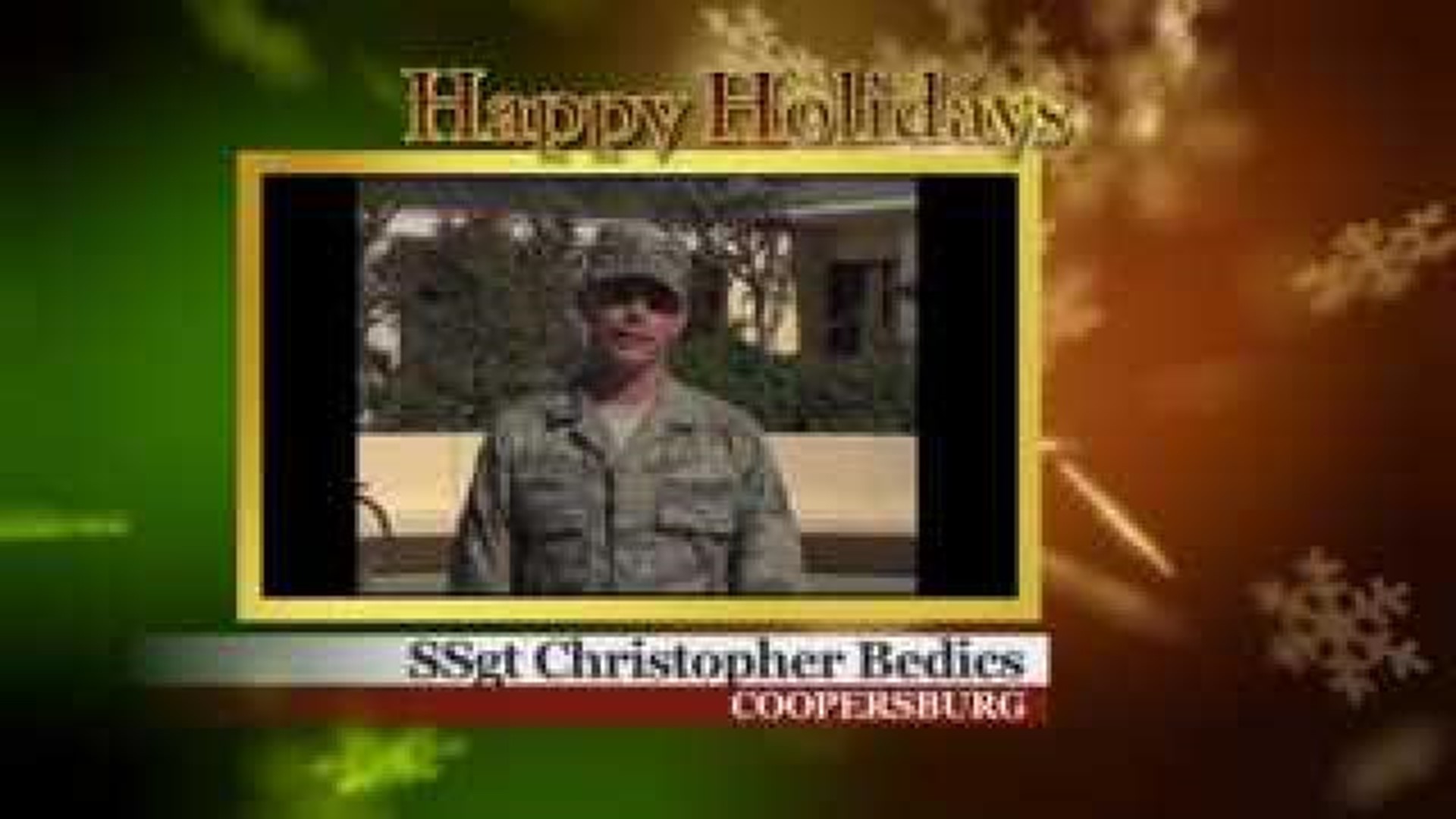 Military Greeting: SSgt Christopher Bedics