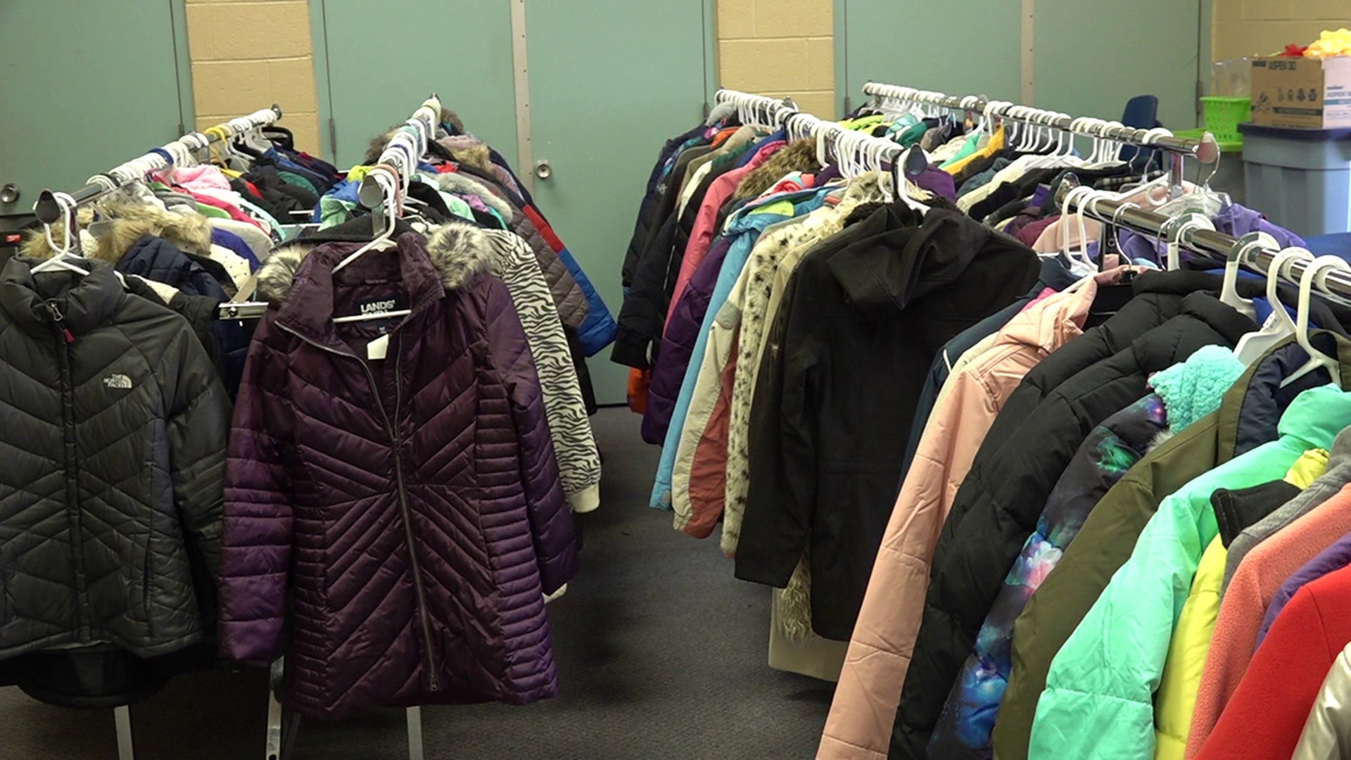 Winter coats and accessories were distributed Sunday afternoon at Saint Aloysius Church in Wilkes-Barre.
