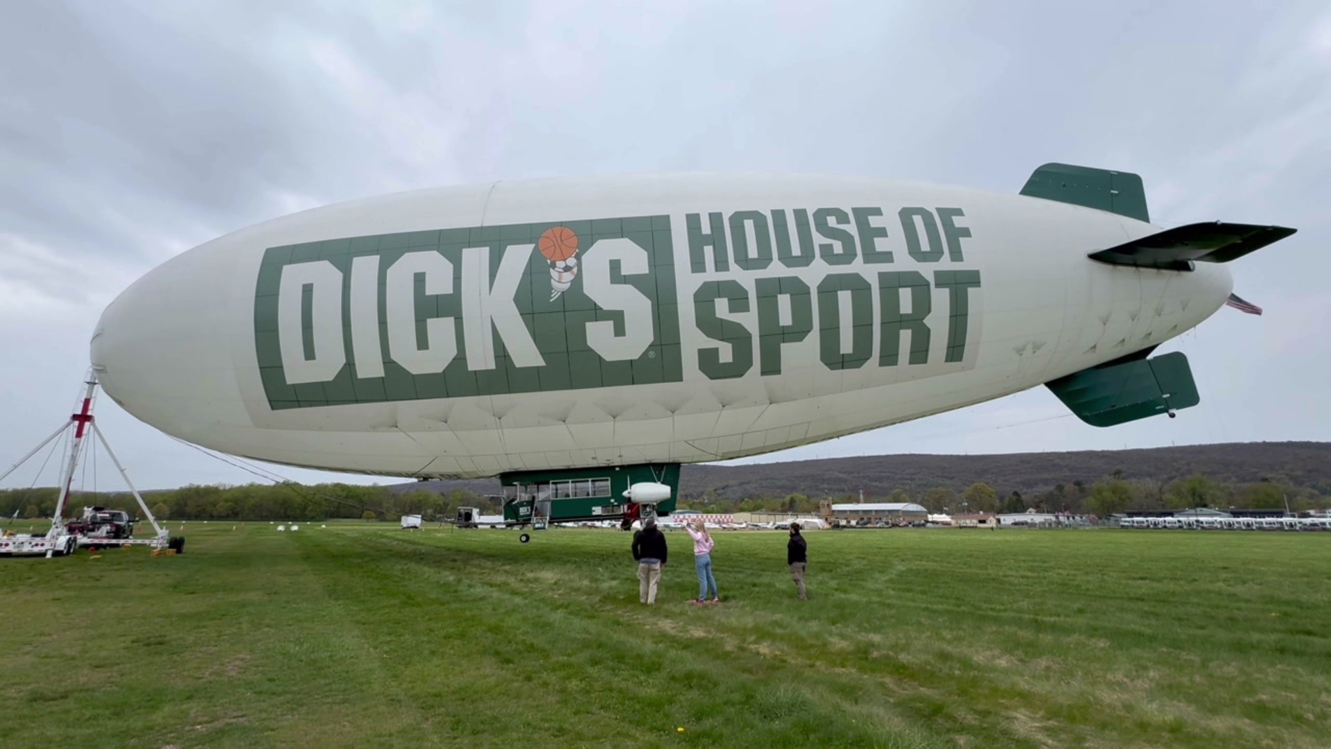 The dirigible docked in Luzerne County over the weekend after flying over the valley on Friday.