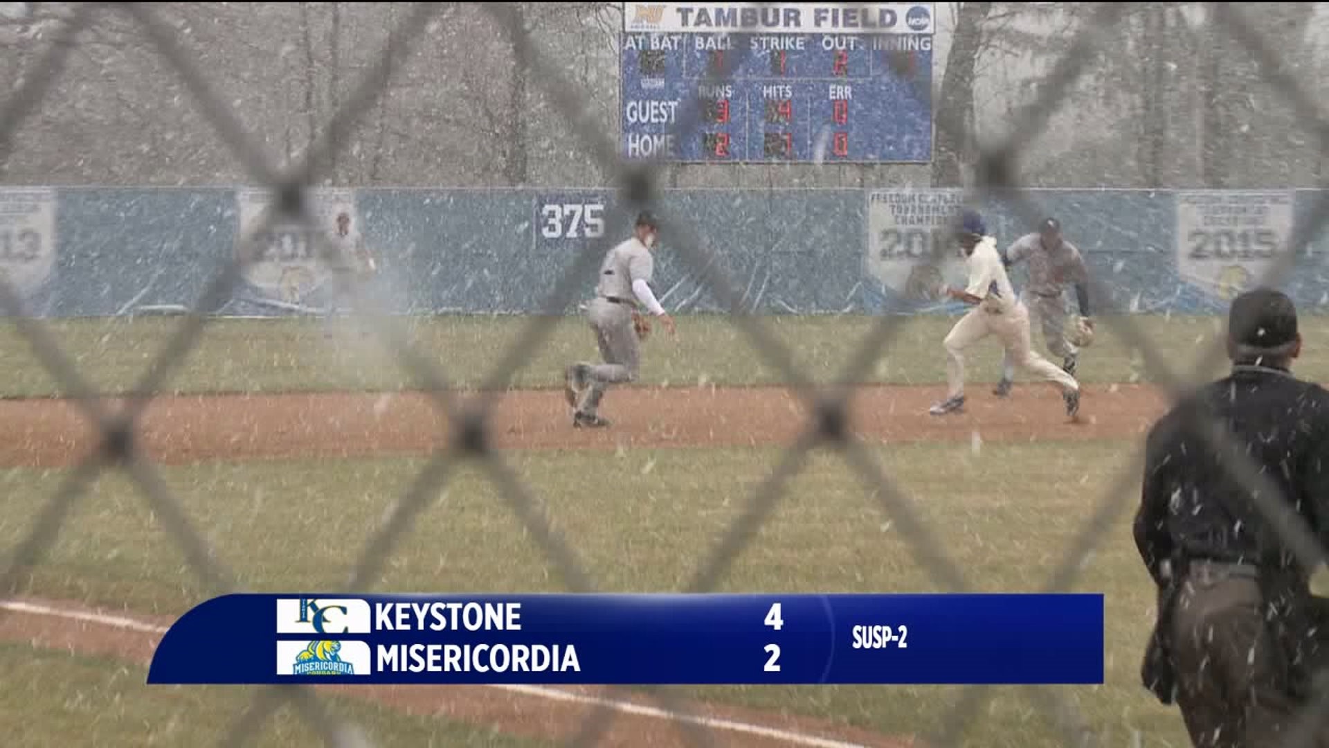 Keystone vs Misericordia baseball snow game