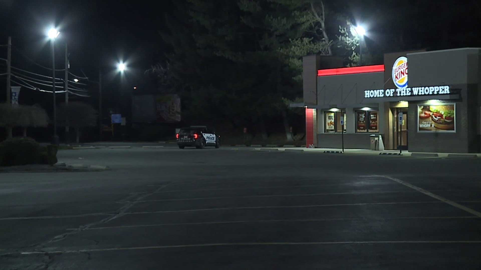 Police say the gunfire happened outside of the Burger King along Carey Avenue in Hanover Township Sunday evening.