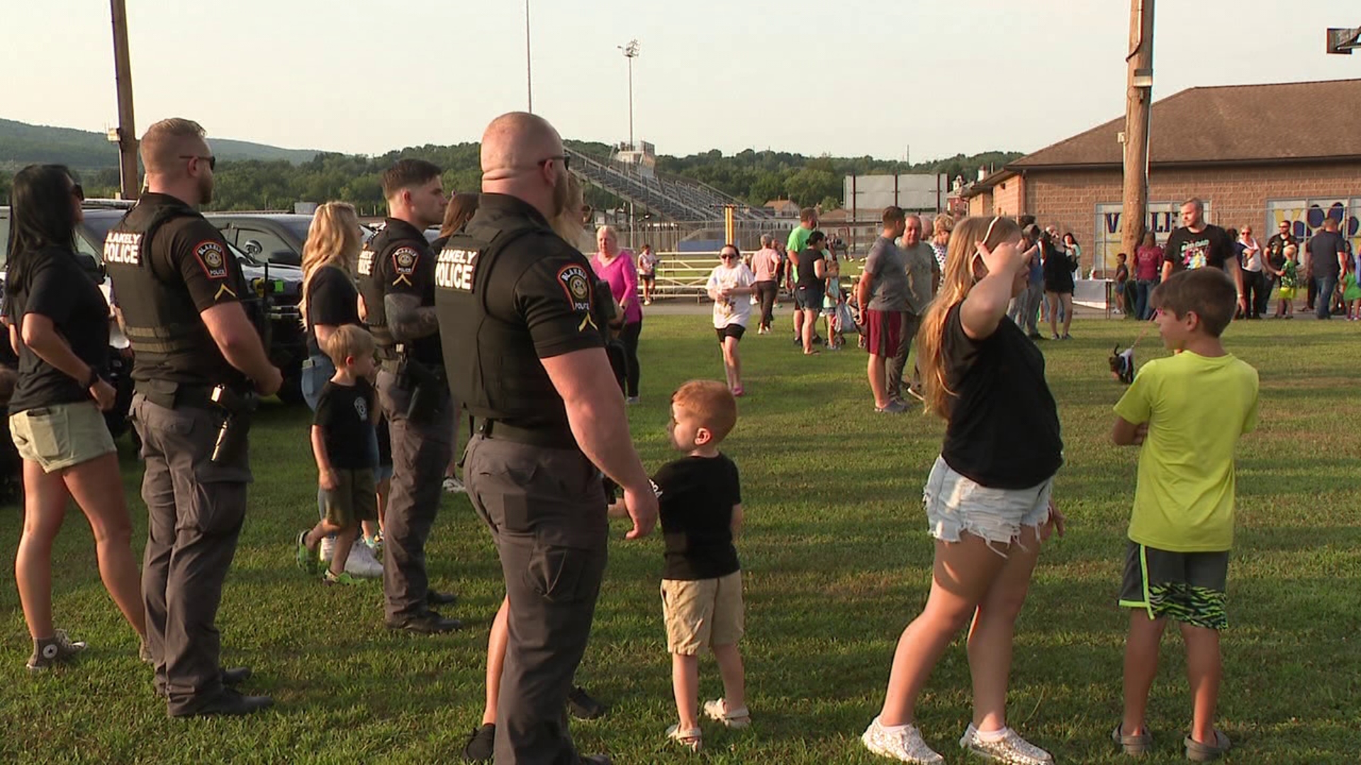 The Blakely Police Department in Lackawanna County got a jump on National Night Out with a free community event Wednesday night.