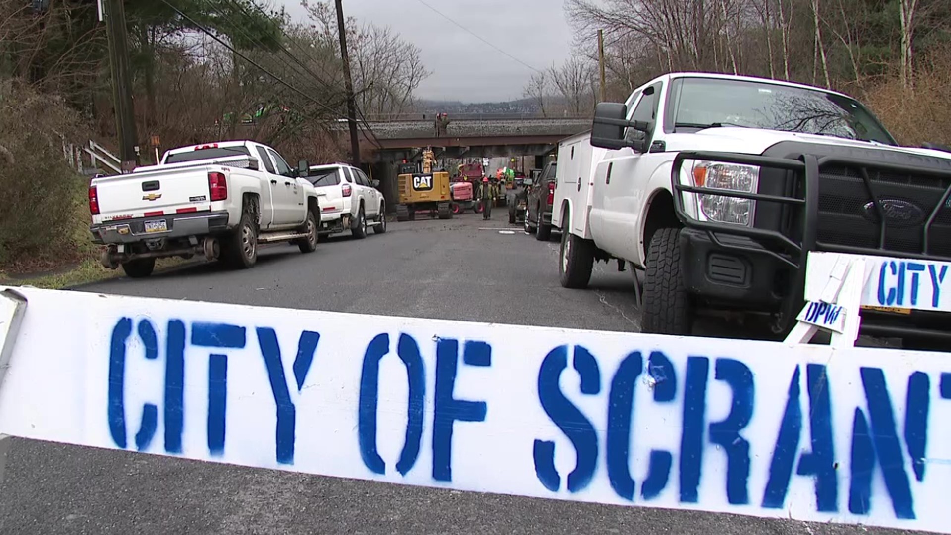 The bridge carries Norfolk Southern trains over the street in north Scranton.