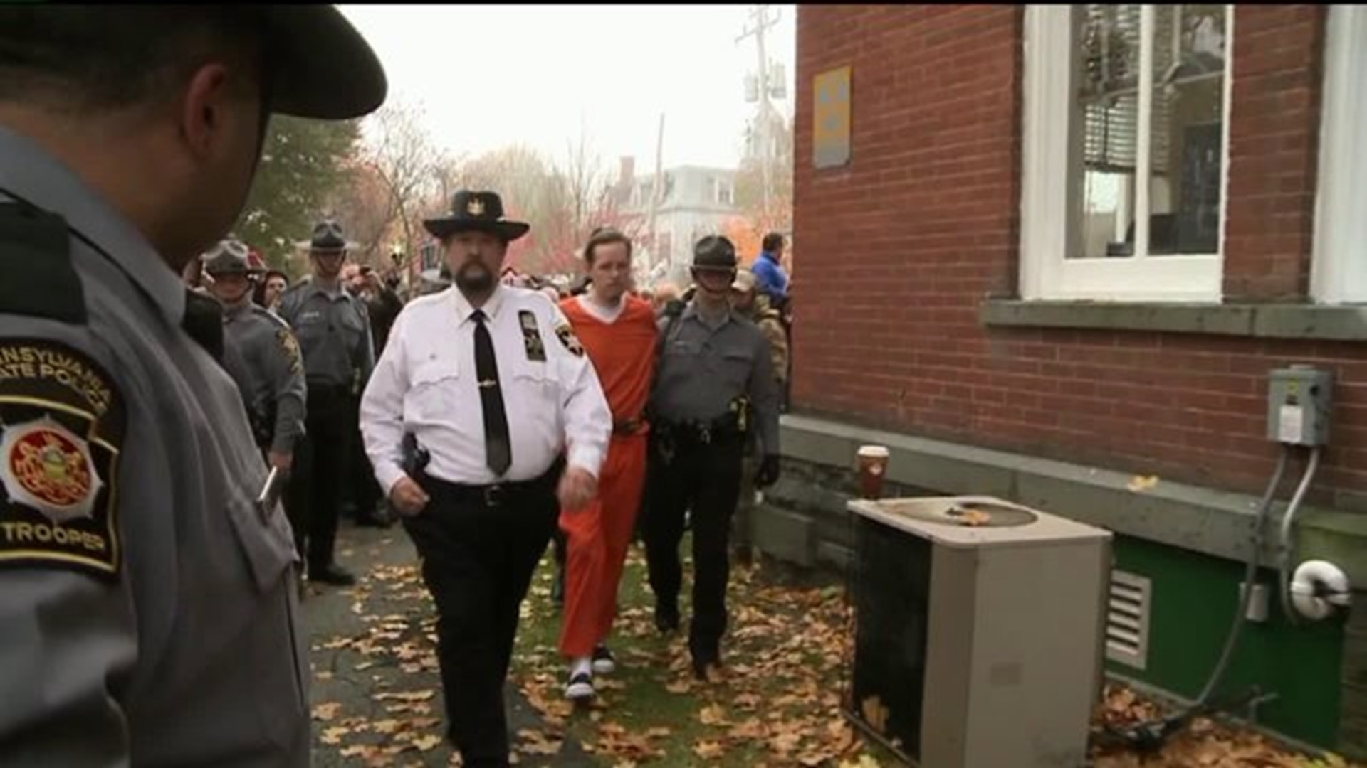 Residents Gather to Watch Frein Outside Court